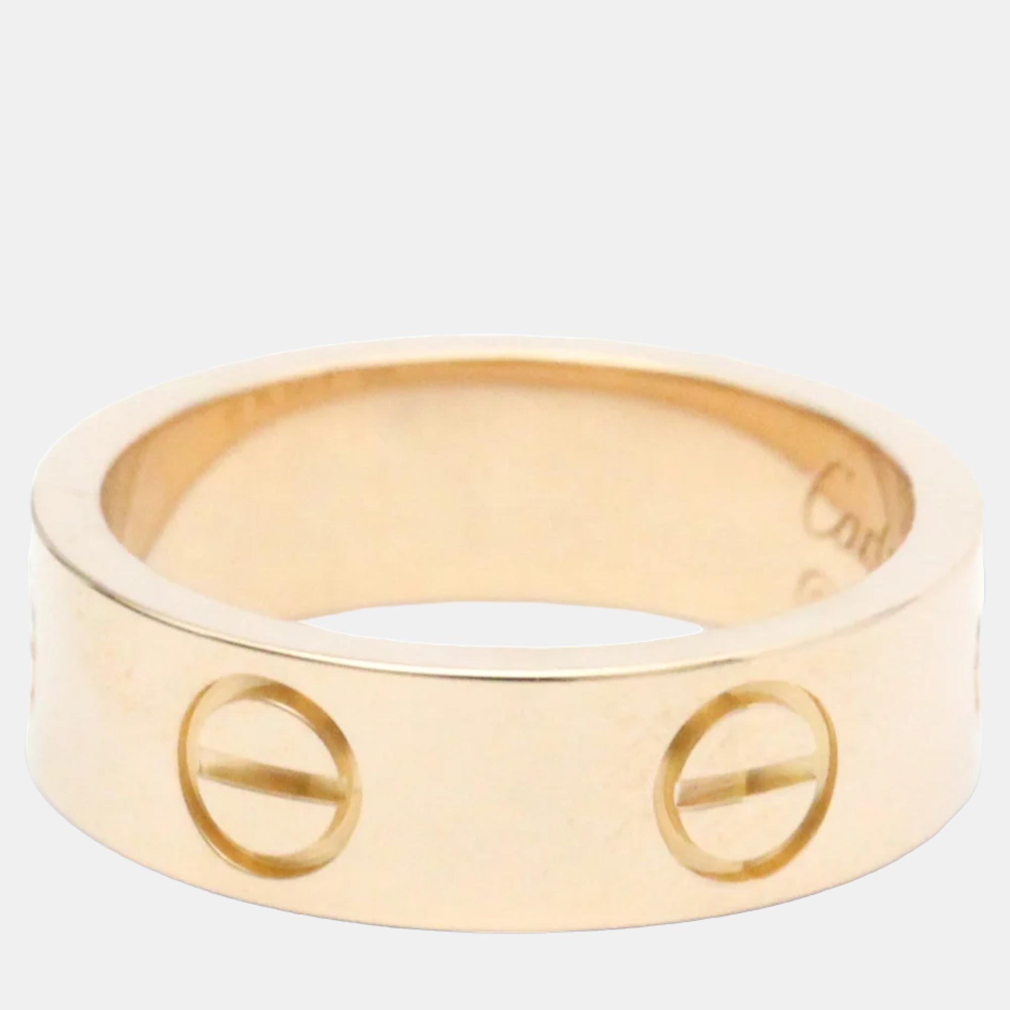 

Cartier Love 18K Rose Gold Ring EU 50