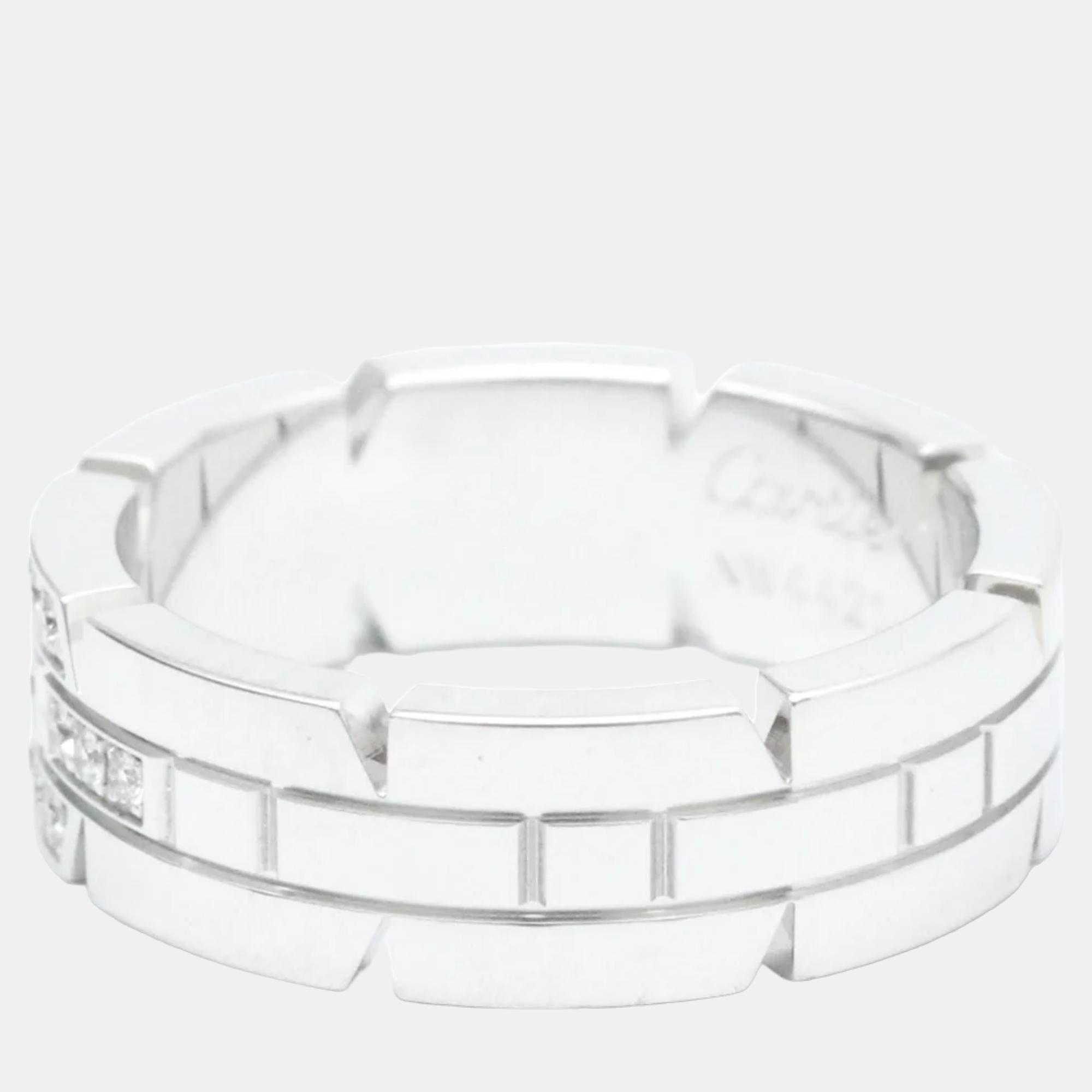 

Cartier Tank Francaise 18K White Gold Diamond Ring EU 53