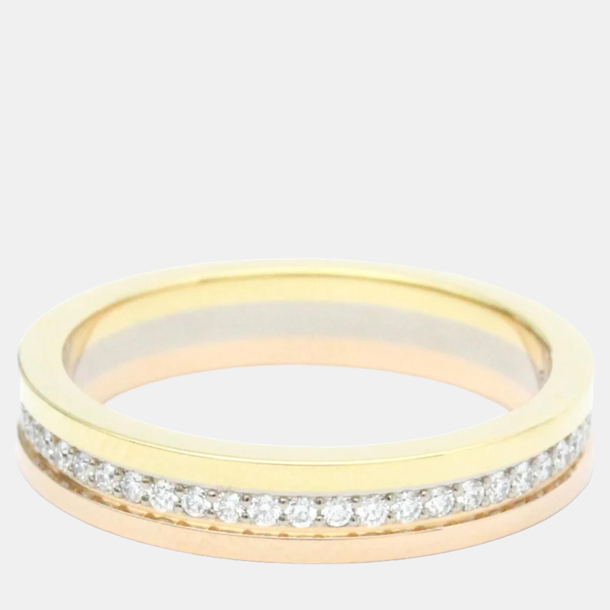 

Cartier Vendome 18K Yellow Rose and White Gold Diamond Ring EU 48