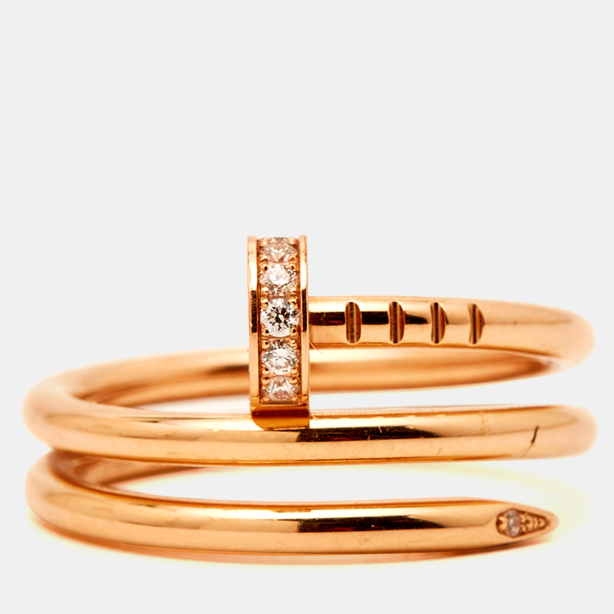 

Cartier Juste Un Clou Diamonds 18k Rose Gold Ring Size