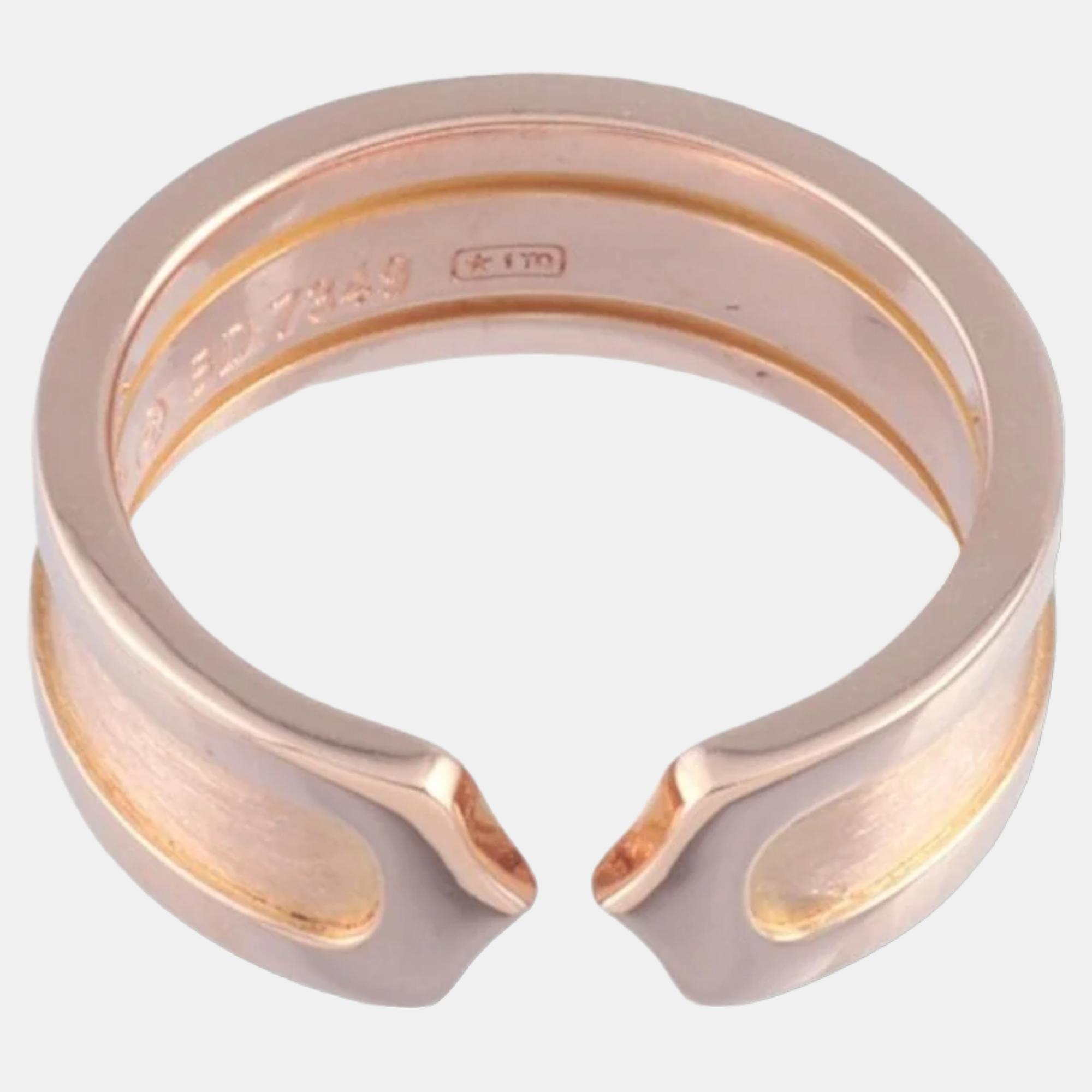 

Cartier Double C 18K Rose Gold Ring EU 50