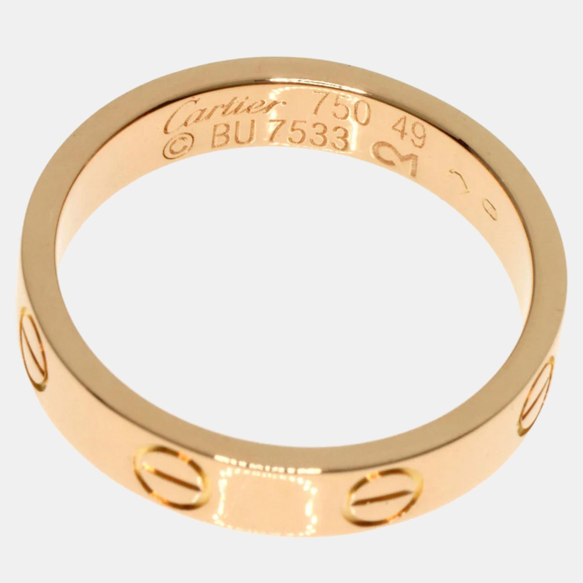 

Cartier Love 18K Rose Gold Ring EU 49