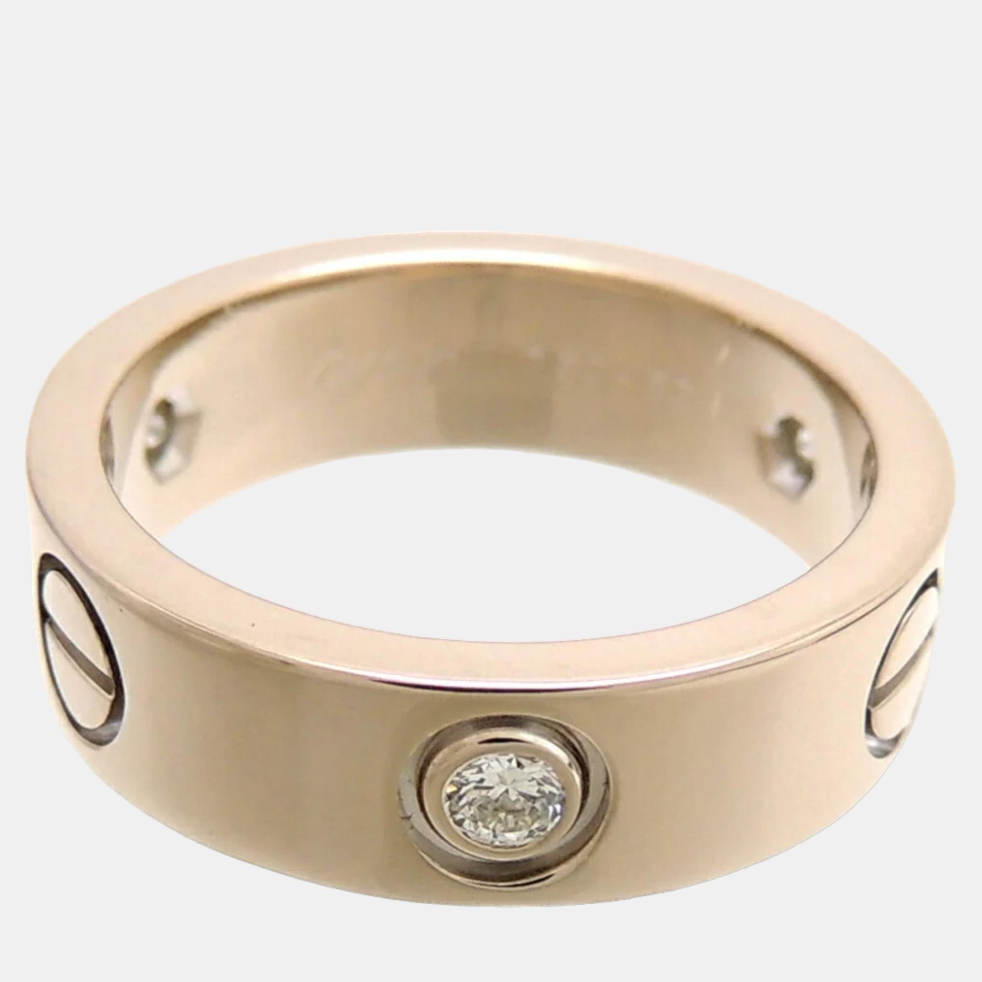 

Cartier Love Vintage 18K White Gold Diamond Ring EU 52