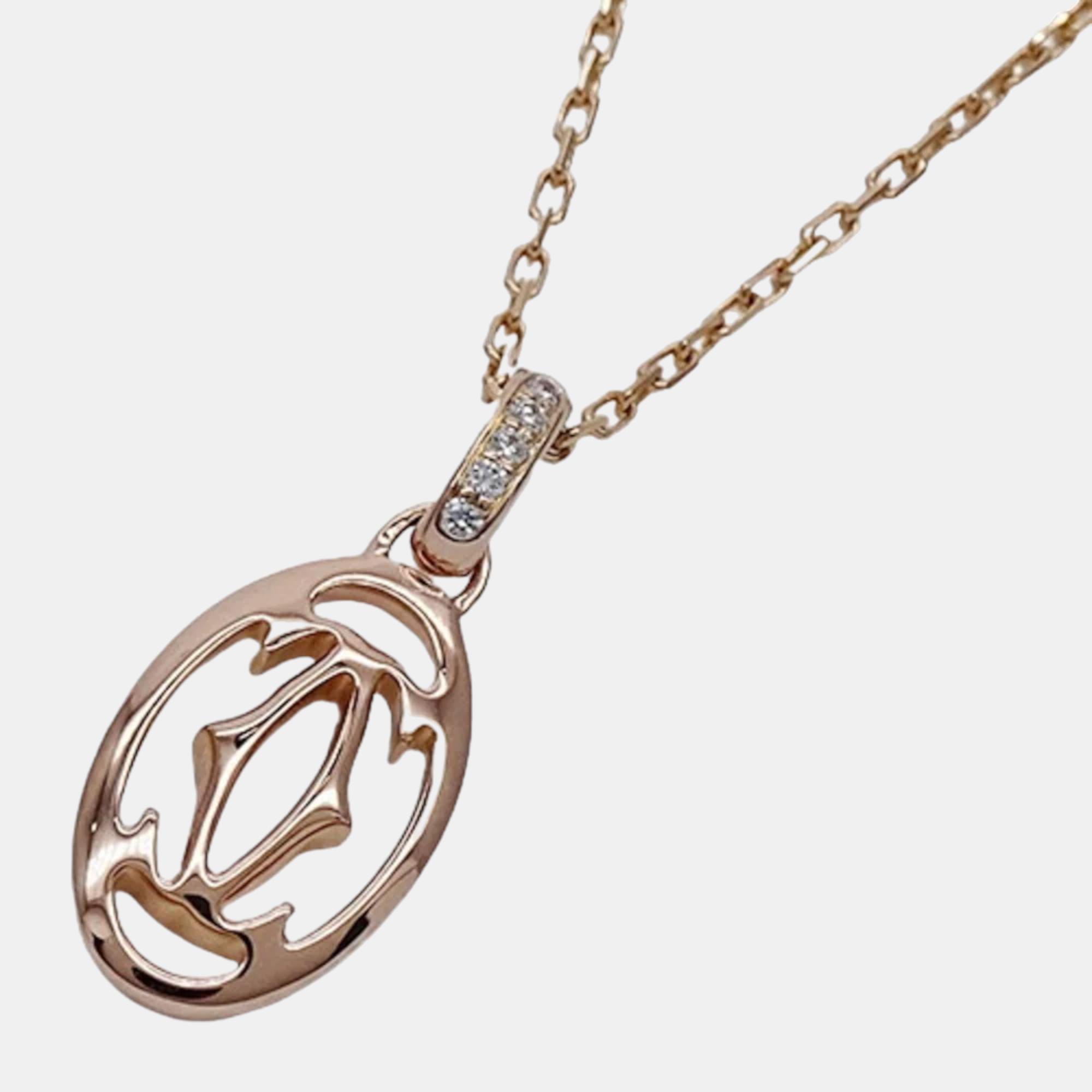 

Cartier Double C 18K Rose Gold Diamond Necklace