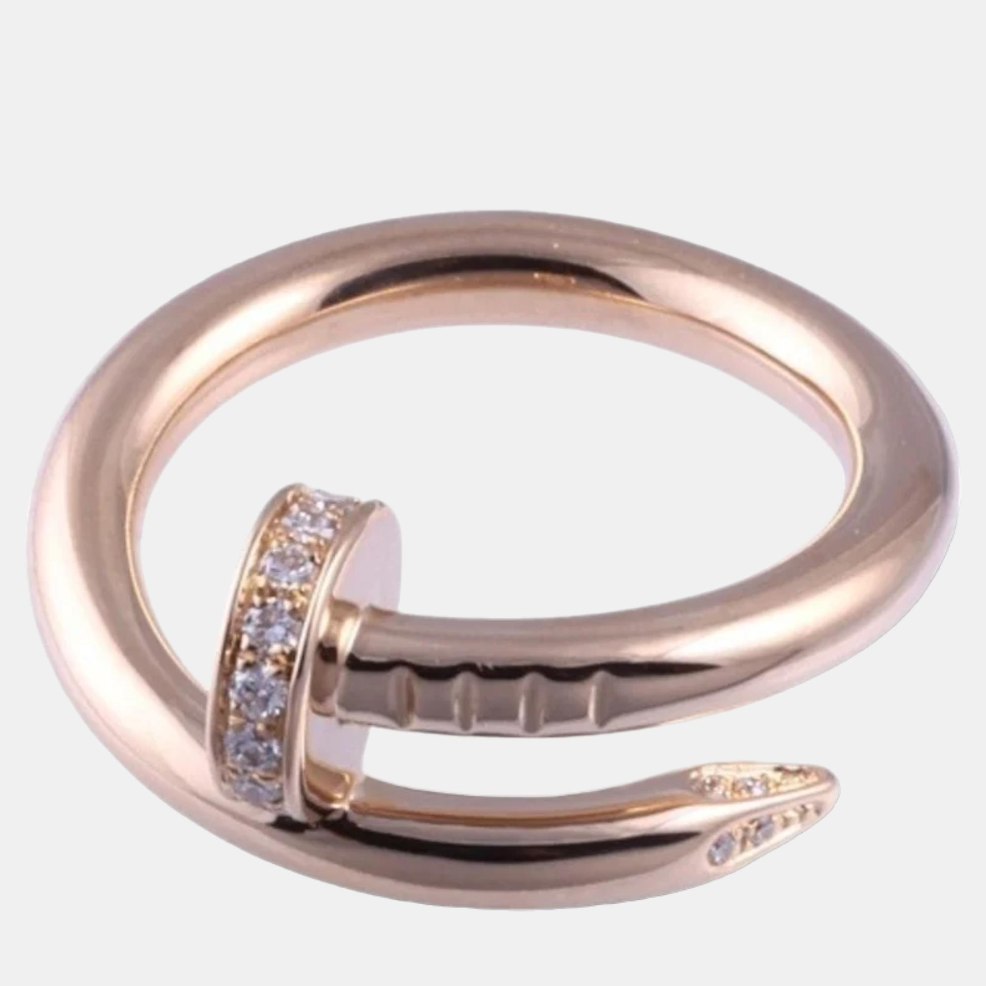 

Cartier Juste Un Clou 18K Rose Gold Diamond Ring EU 49