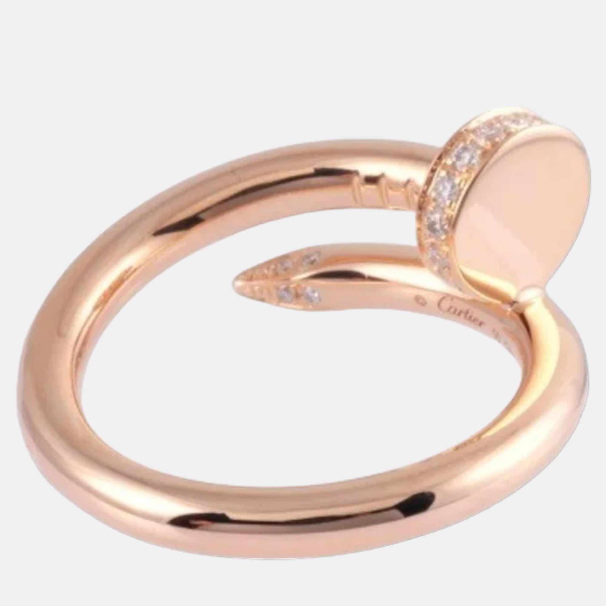 

Cartier Juste Un Clou 18K Rose Gold Diamond Ring EU 50