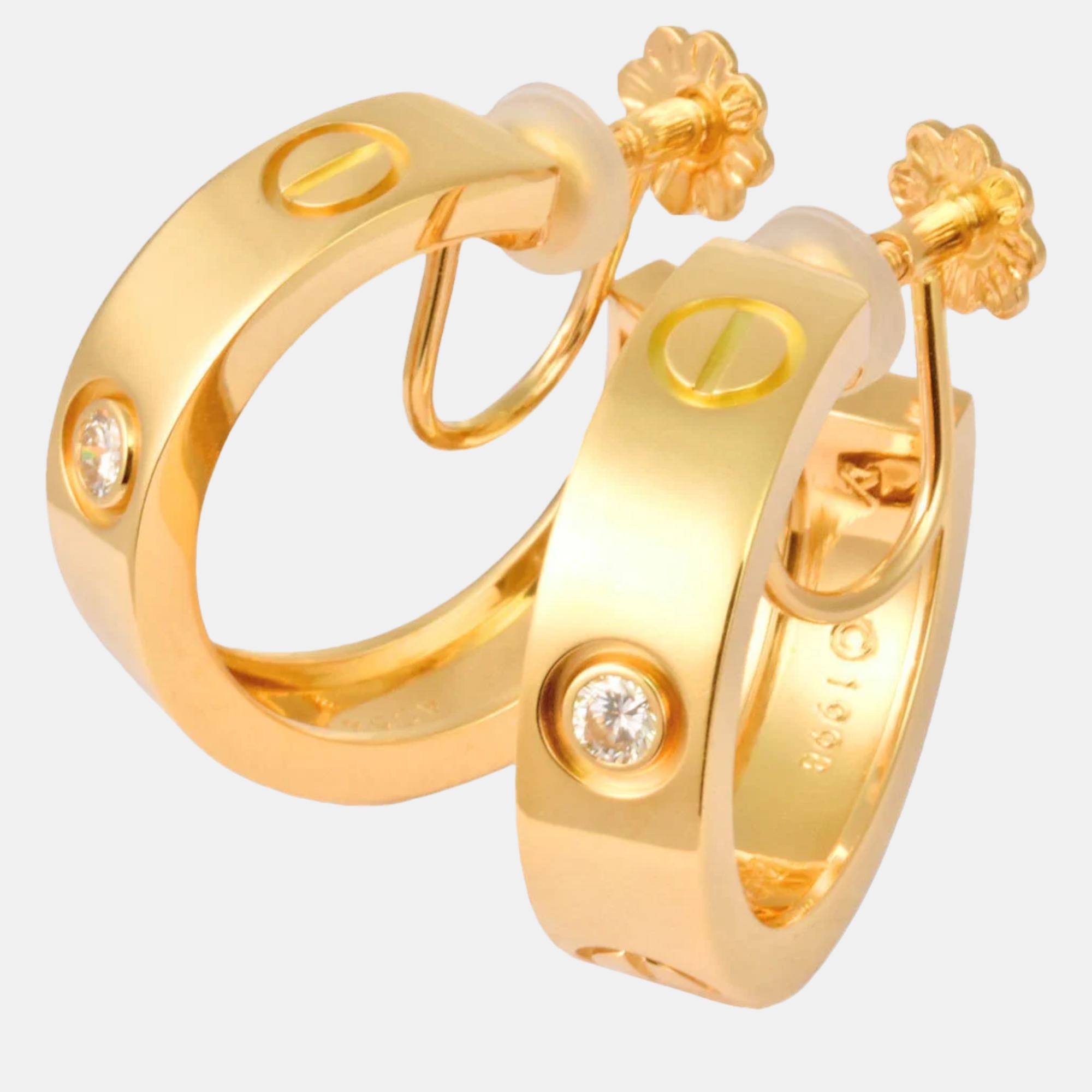 

Cartier Love 18K Yellow Gold Diamond Earrings