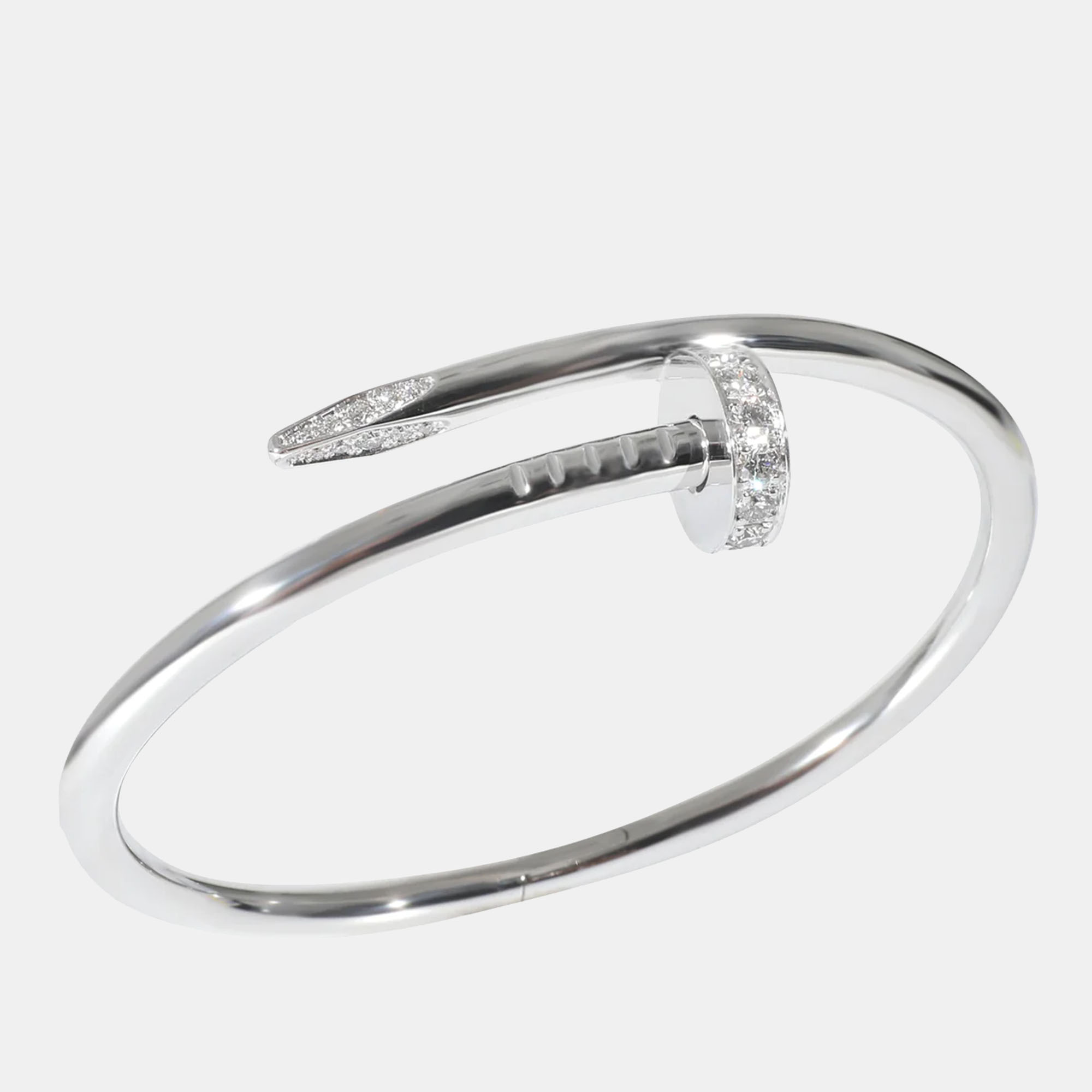 

Cartier Juste Un Clou Bracelet in 18k White Gold 0.58 CTW 15, Silver