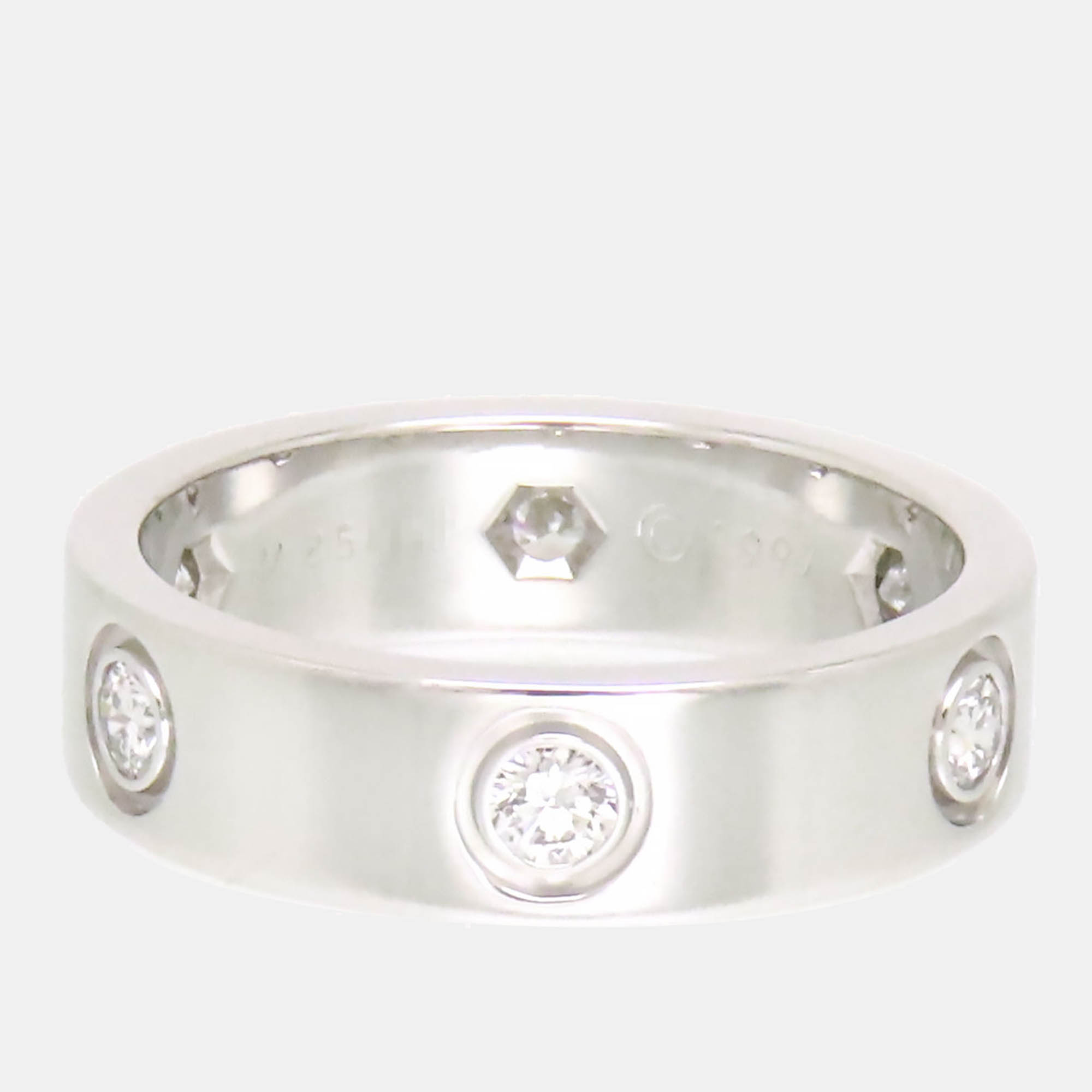 

Cartier Love 18K White Gold Diamond Ring EU 55