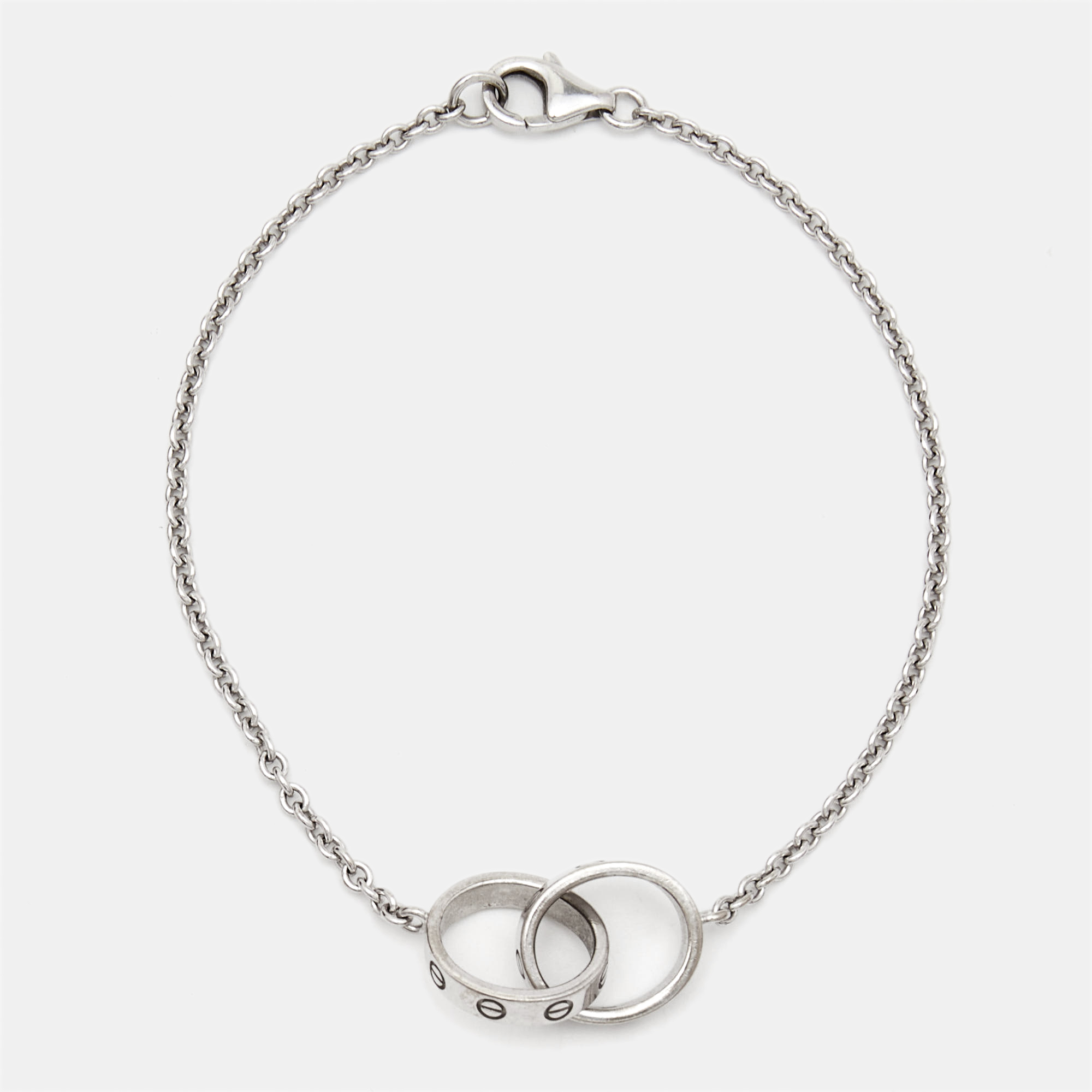 Pre-owned Cartier Love Interlocking Loops 18k White Gold Bracelet