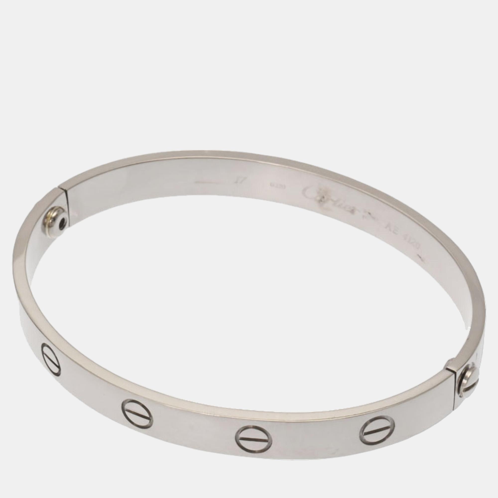 

Cartier Love 18K White Gold Bracelet 17, Silver