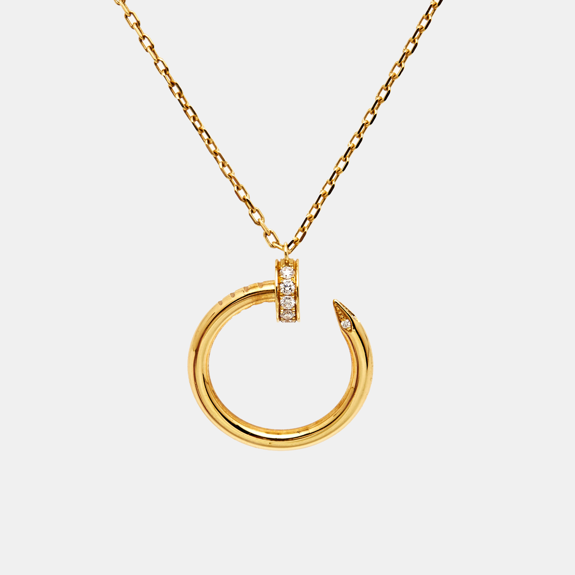 Pre Owned Cartier Juste Un Clou Diamond 18k Yellow Gold Necklace