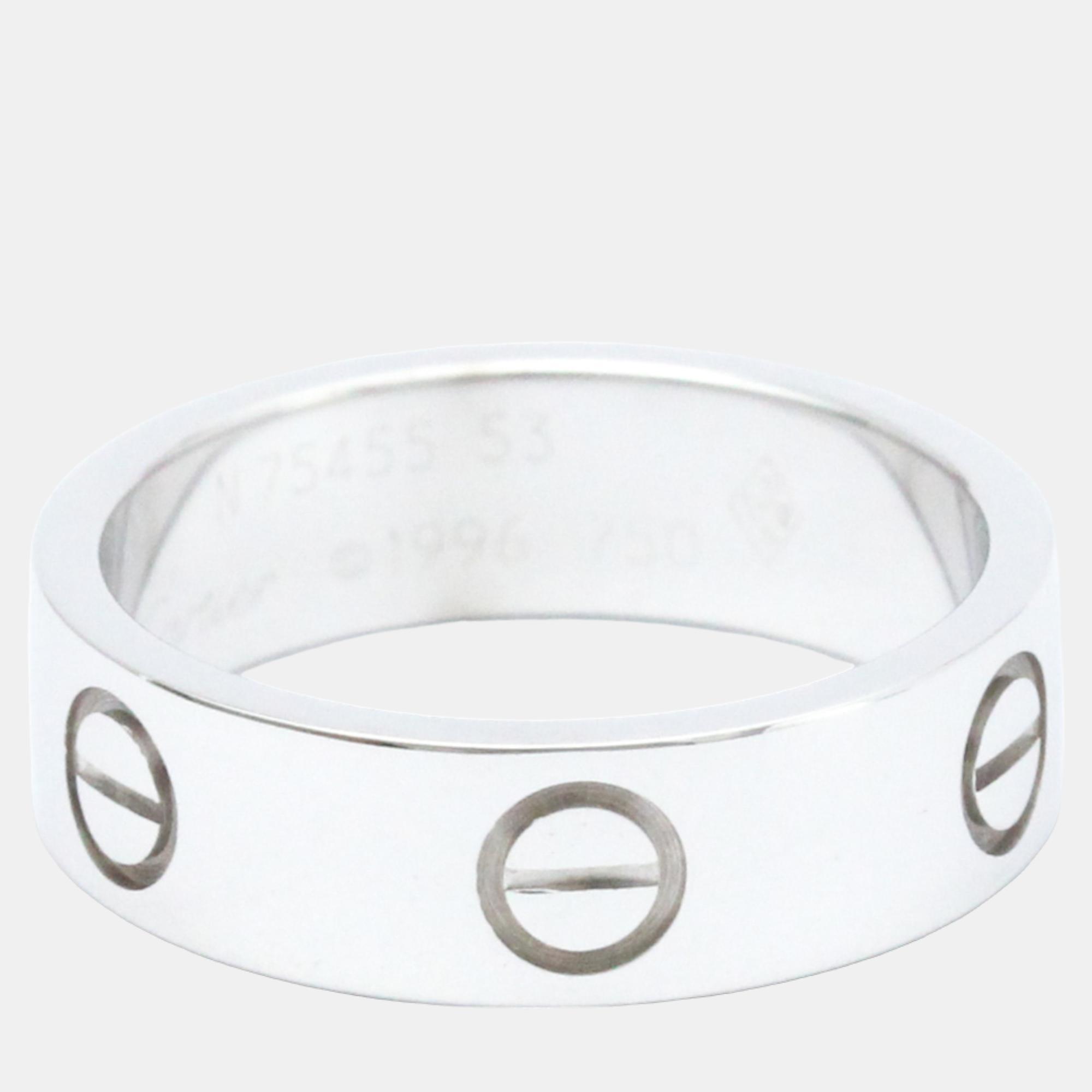 

Cartier Vintage Love 18K White Gold Ring EU 53