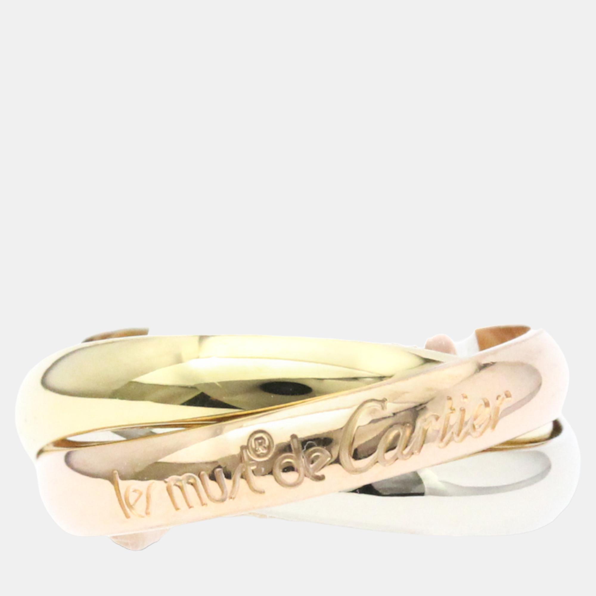 

Cartier Les Must de Cartier 18K Yellow Rose and White Gold Ring EU 52