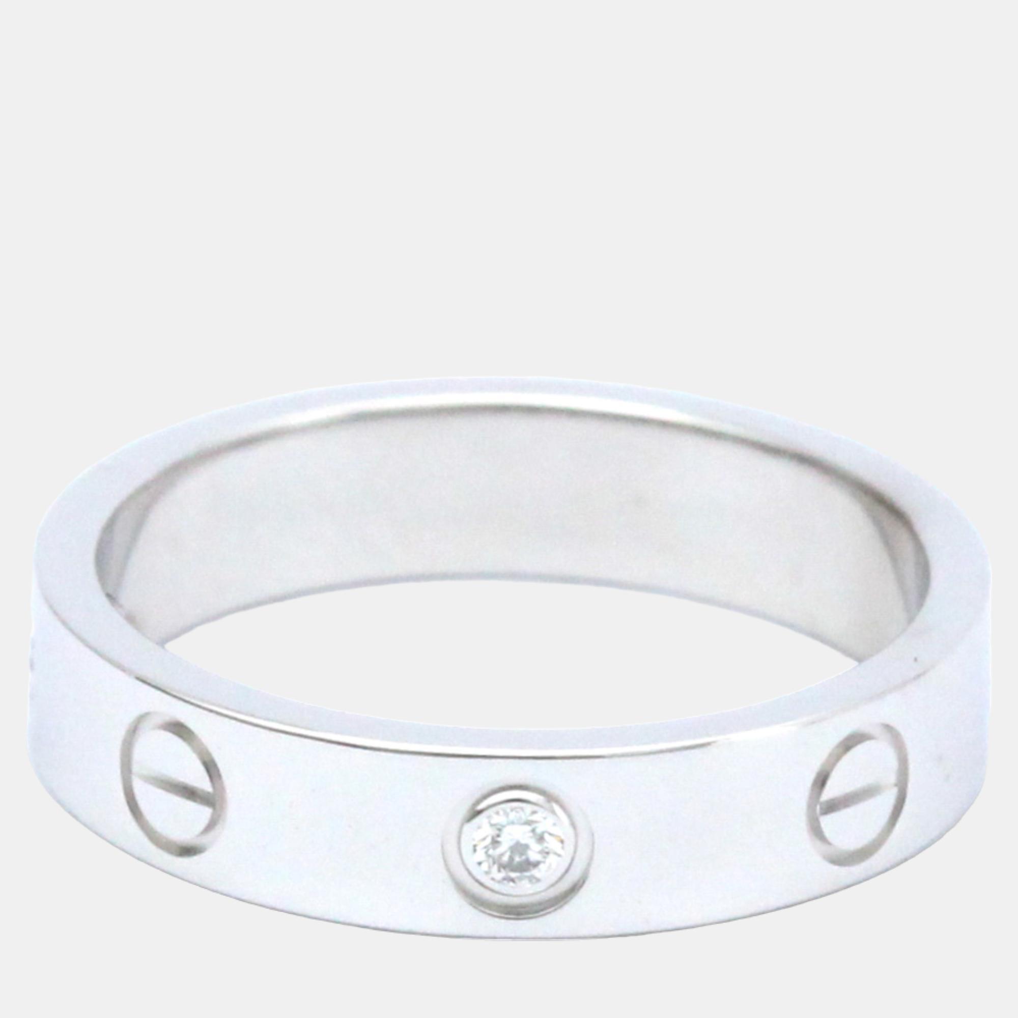 

Cartier Love 18K White Gold Diamond Ring EU 51
