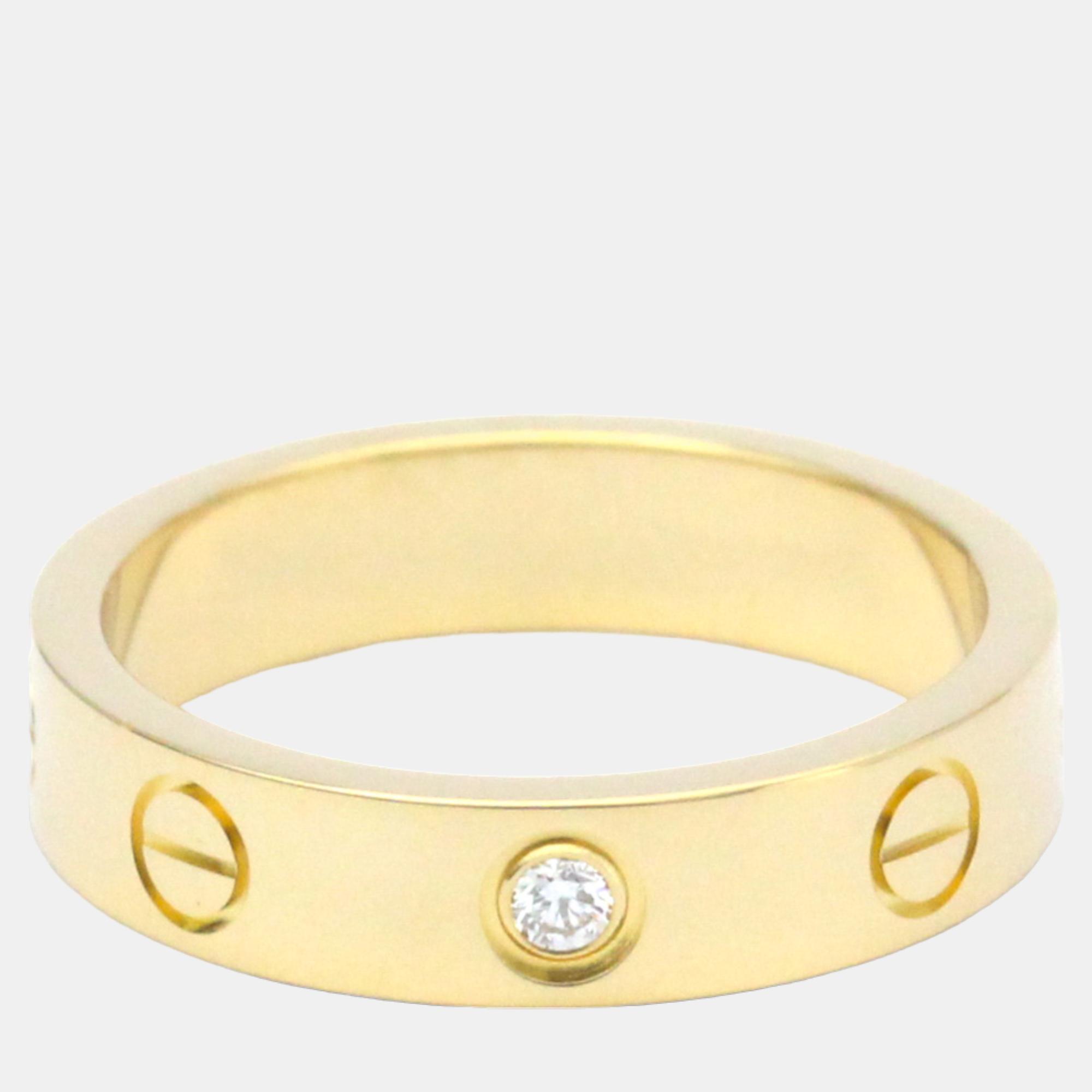

Cartier Love 18K Yellow Gold Diamond Ring EU 49