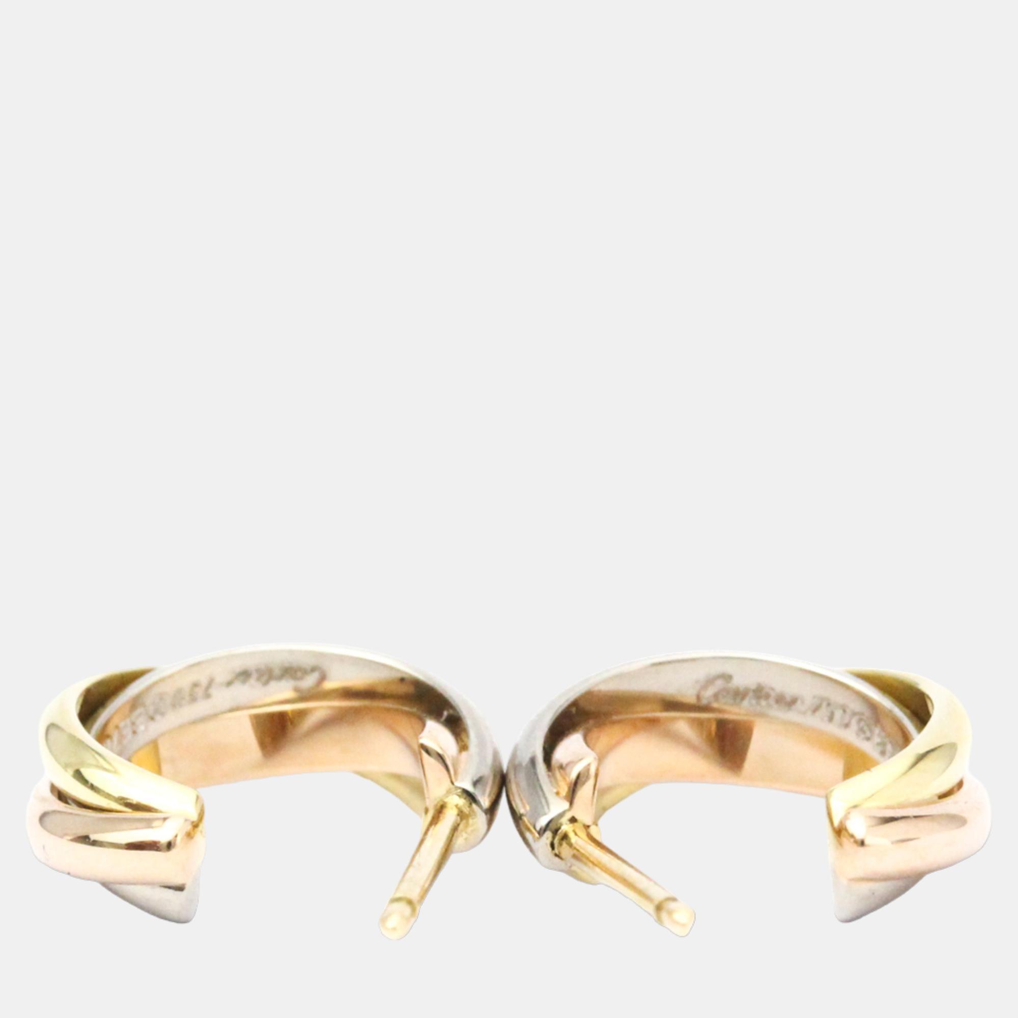 

Cartier Trinity De Cartier 18K Yellow Rose and White Gold Earrings