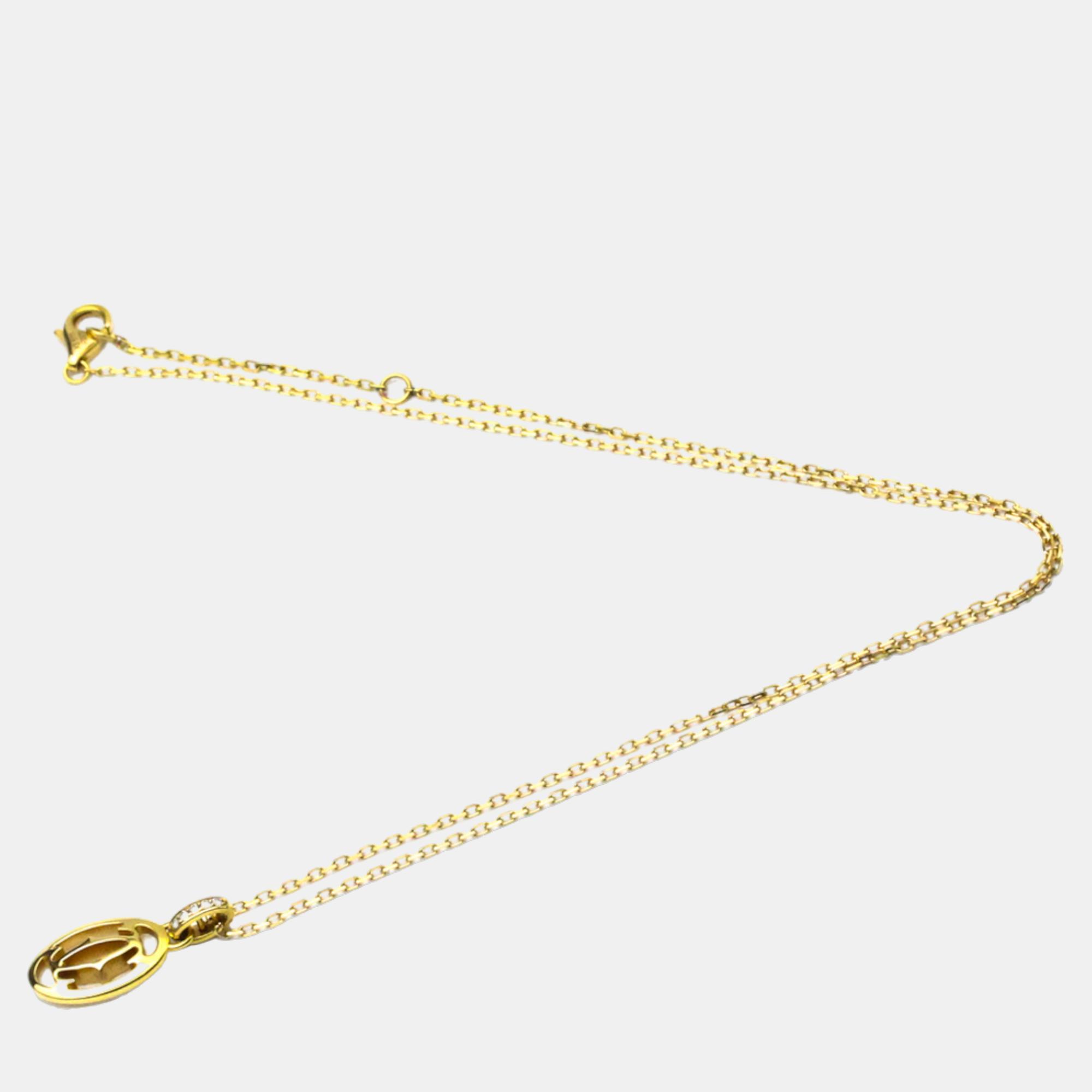 

Cartier Logo Double C 18K Yellow Gold Diamond Necklace