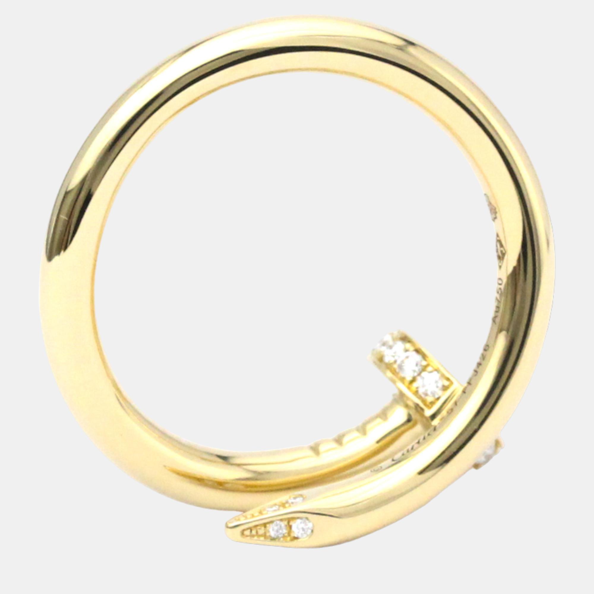 

Cartier Juste Un Clou 18K Yellow Gold Diamond Ring EU 57