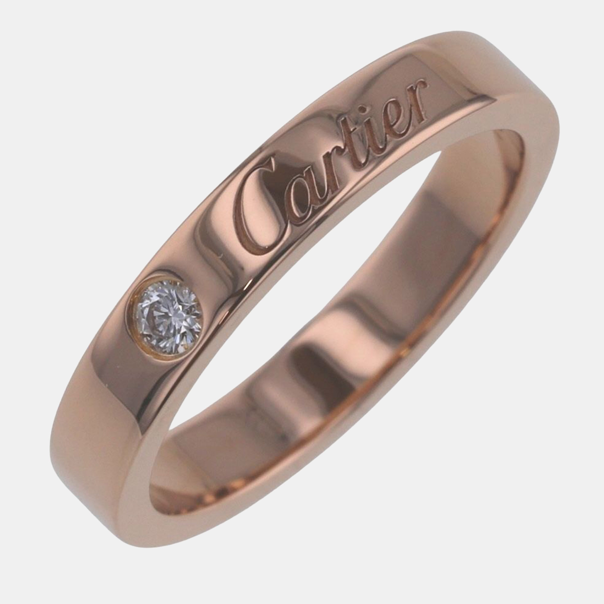 

Cartier C De Cartier 18K Rose Gold Diamond Ring EU 47