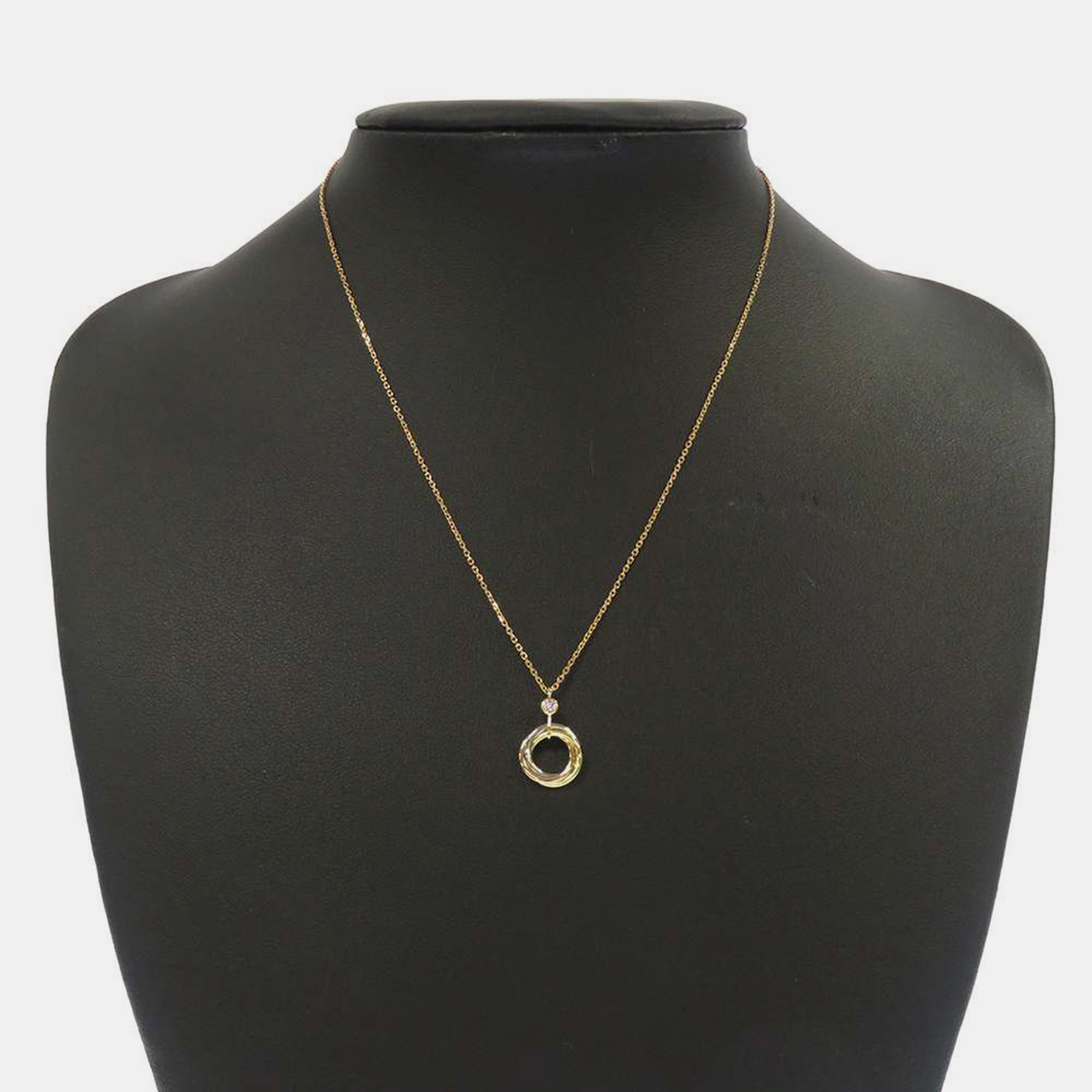 

Cartier Trinity 18K Yellow Rose White Gold and Diamond Necklace