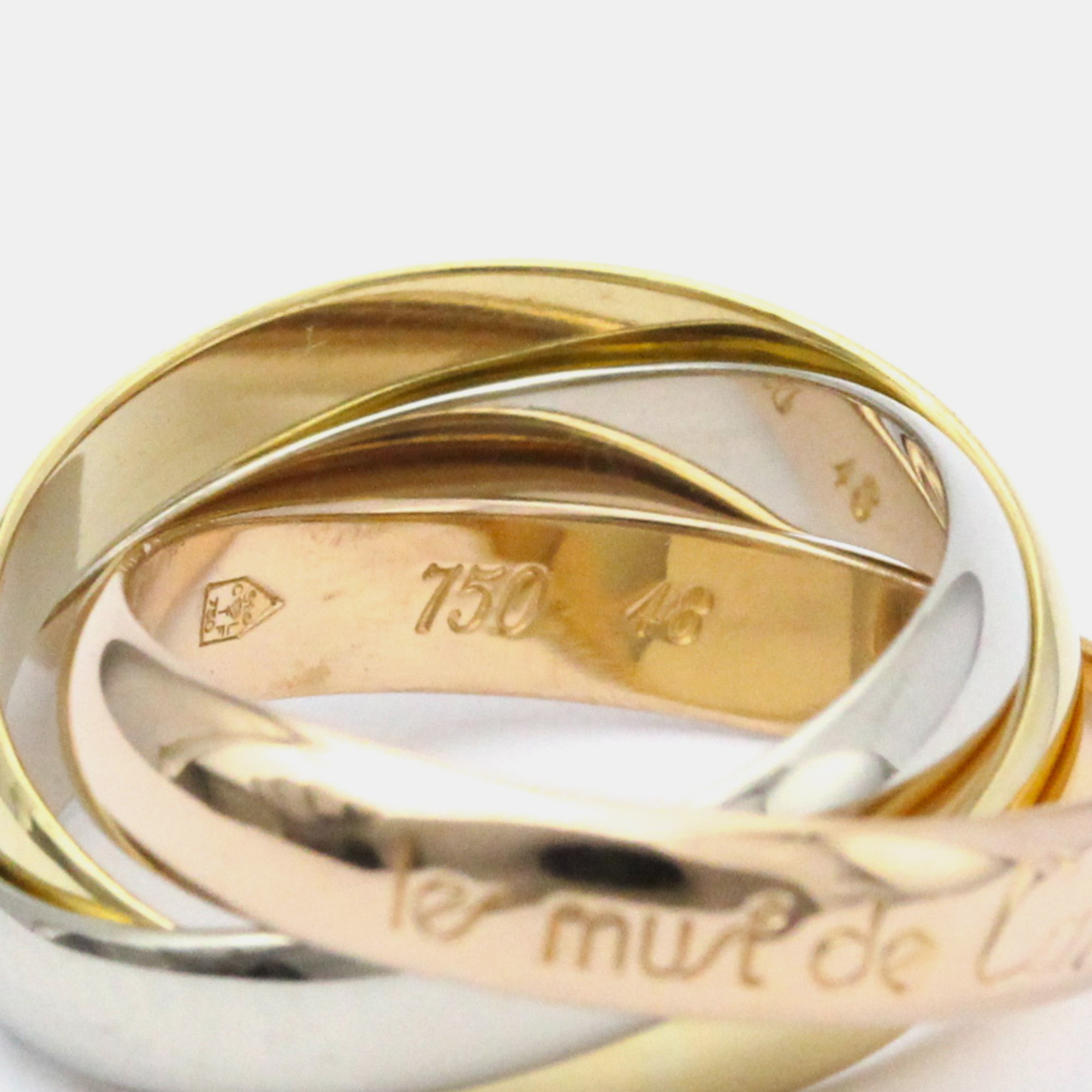 

Cartier Les Must de Cartier 18K Yellow Rose and White Gold Ring EU 48