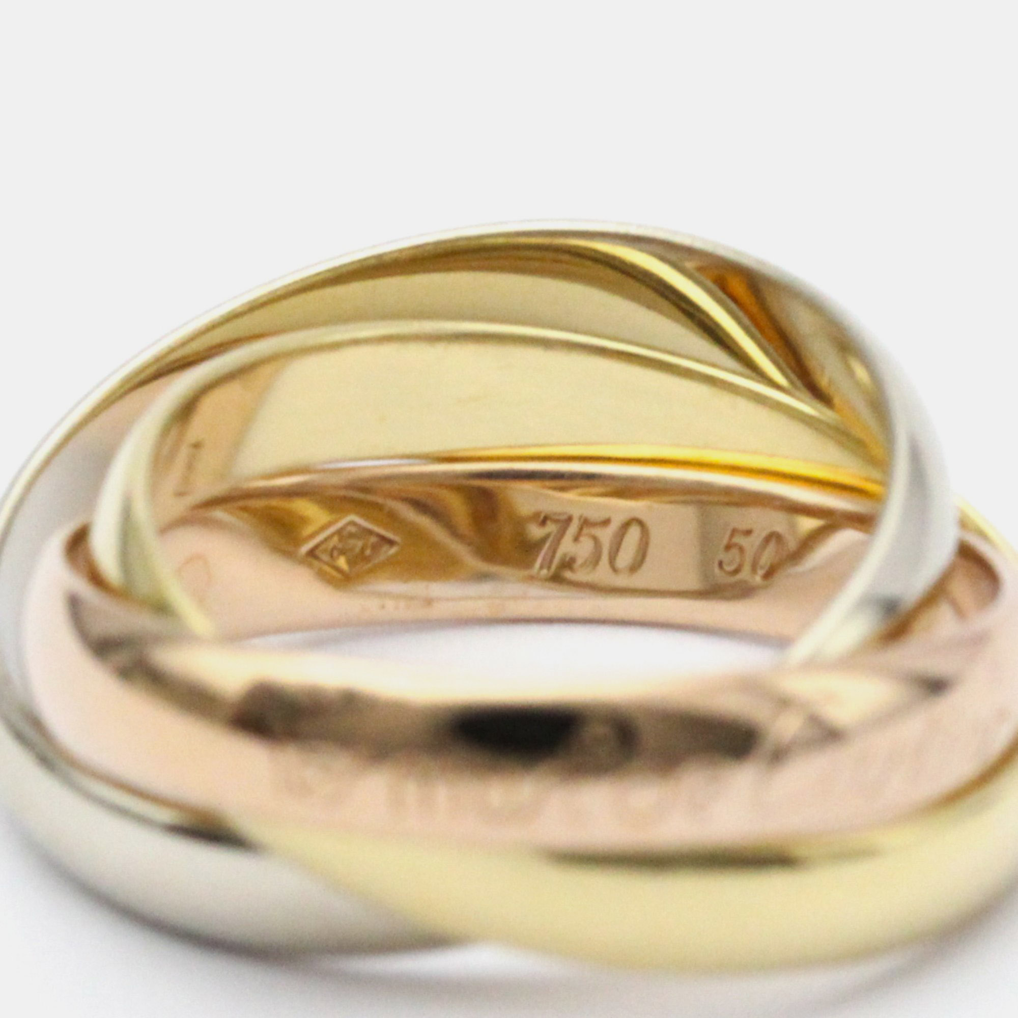 

Cartier Les Must de Cartier 18K Yellow Rose and White Gold Ring EU 50