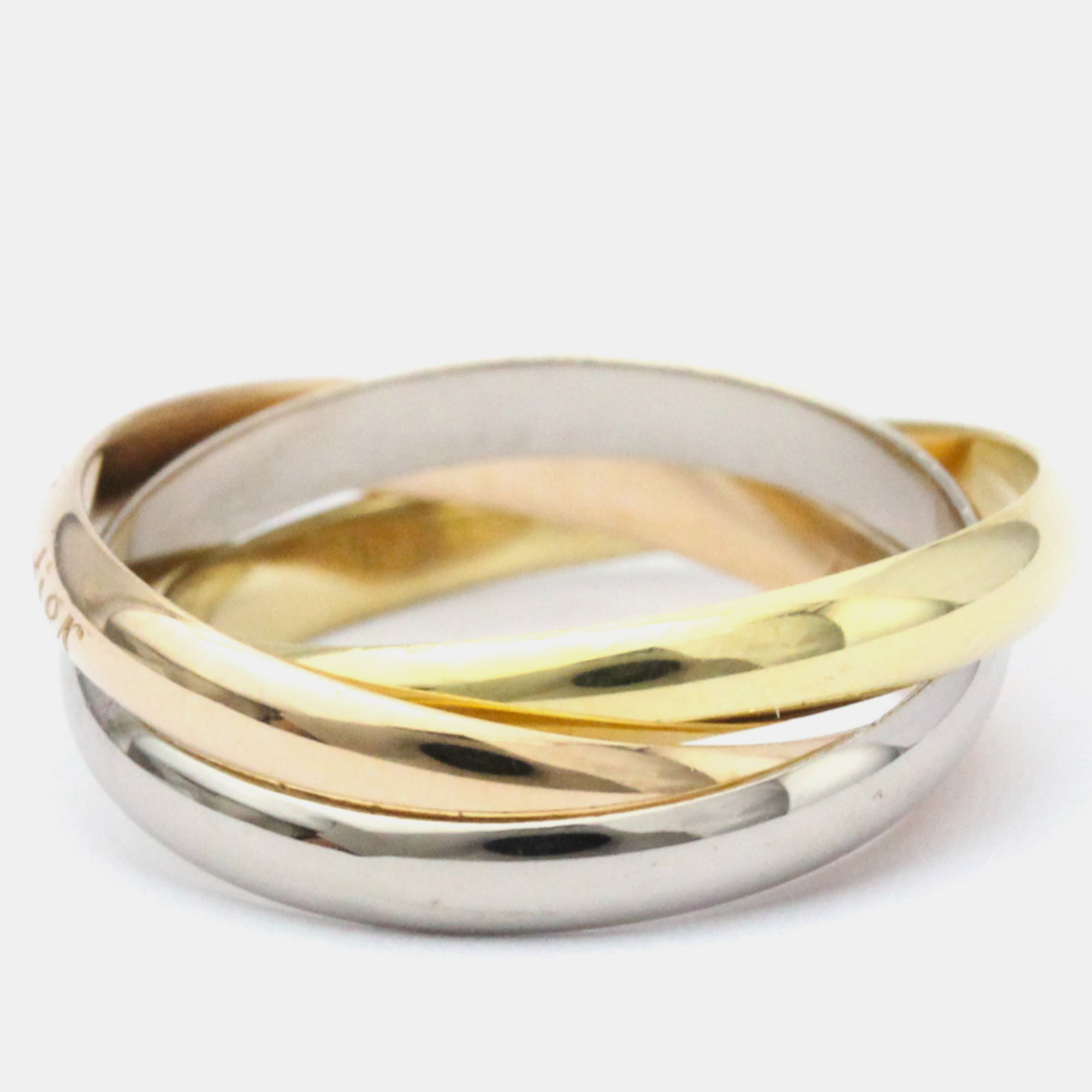 

Cartier Trinity Small 18K Yellow Rose and White Gold Ring EU 54
