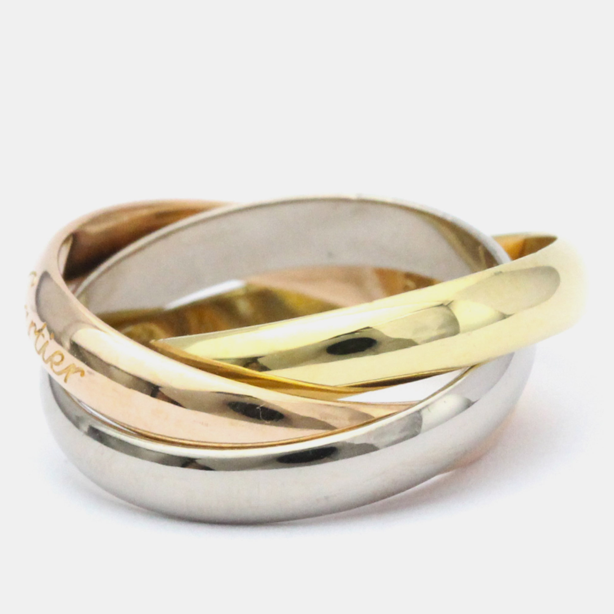 

Cartier Trinity 18K Yellow Rose and White Gold Ring EU 51