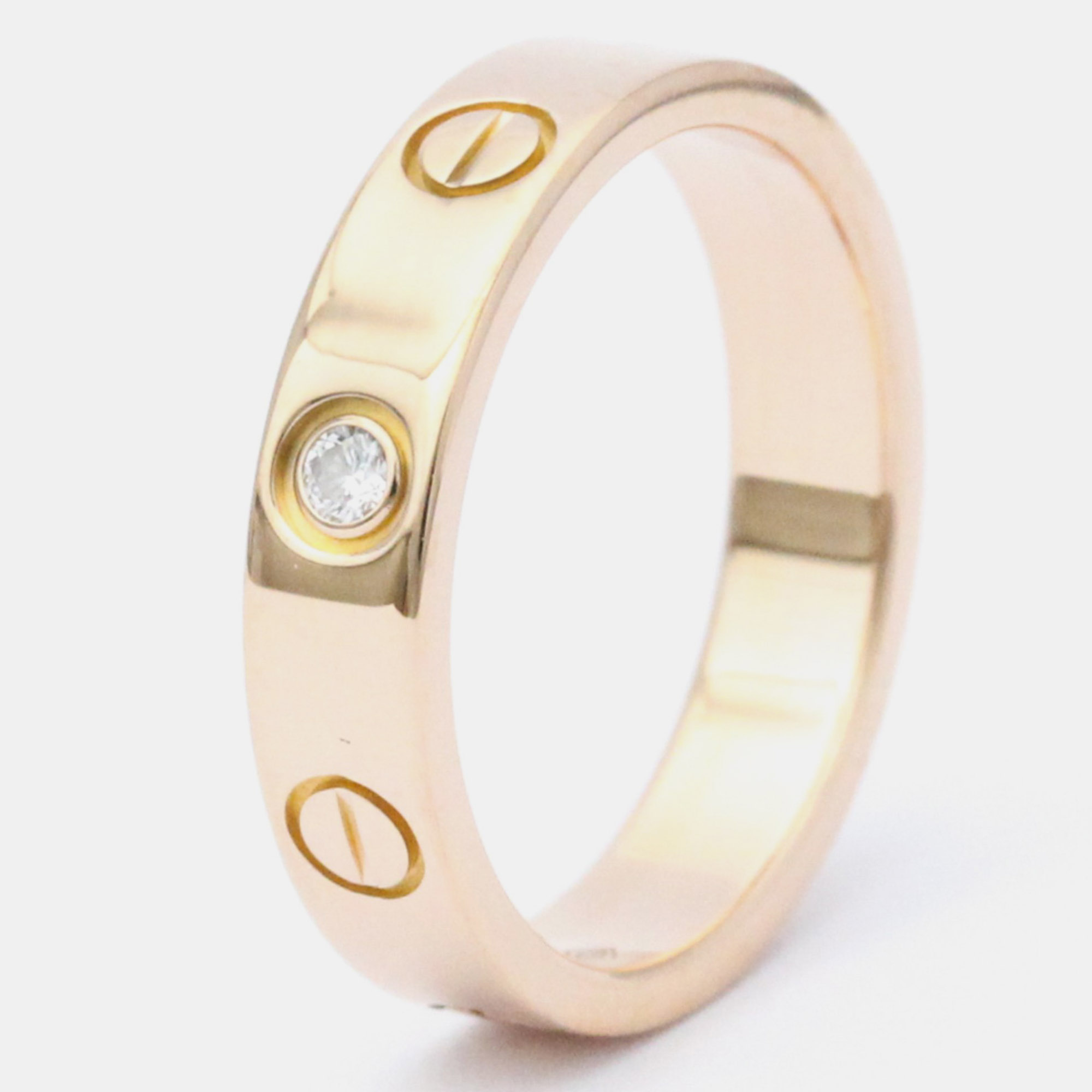 

Cartier Love 18K Rose Gold Diamond Ring EU 49