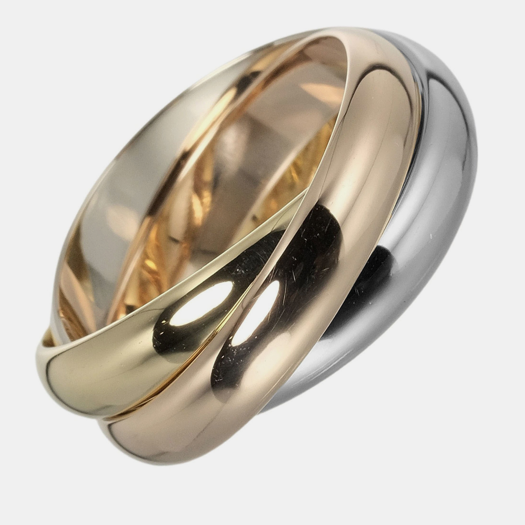 

Cartier Trinity 18K Yellow Rose and White Gold Ring EU 56