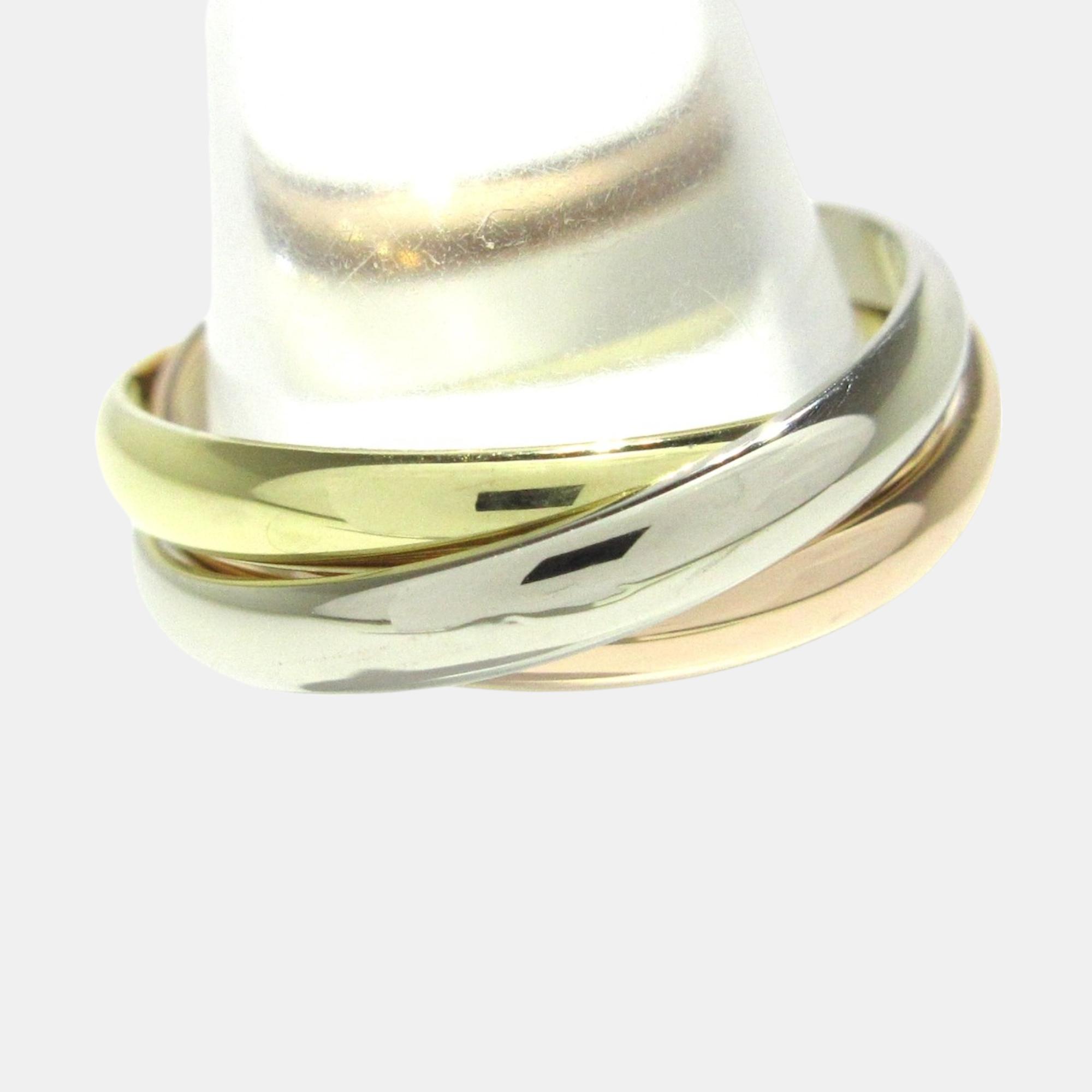 

Cartier Trinity 18K Yellow Rose and White Gold Ring EU 52