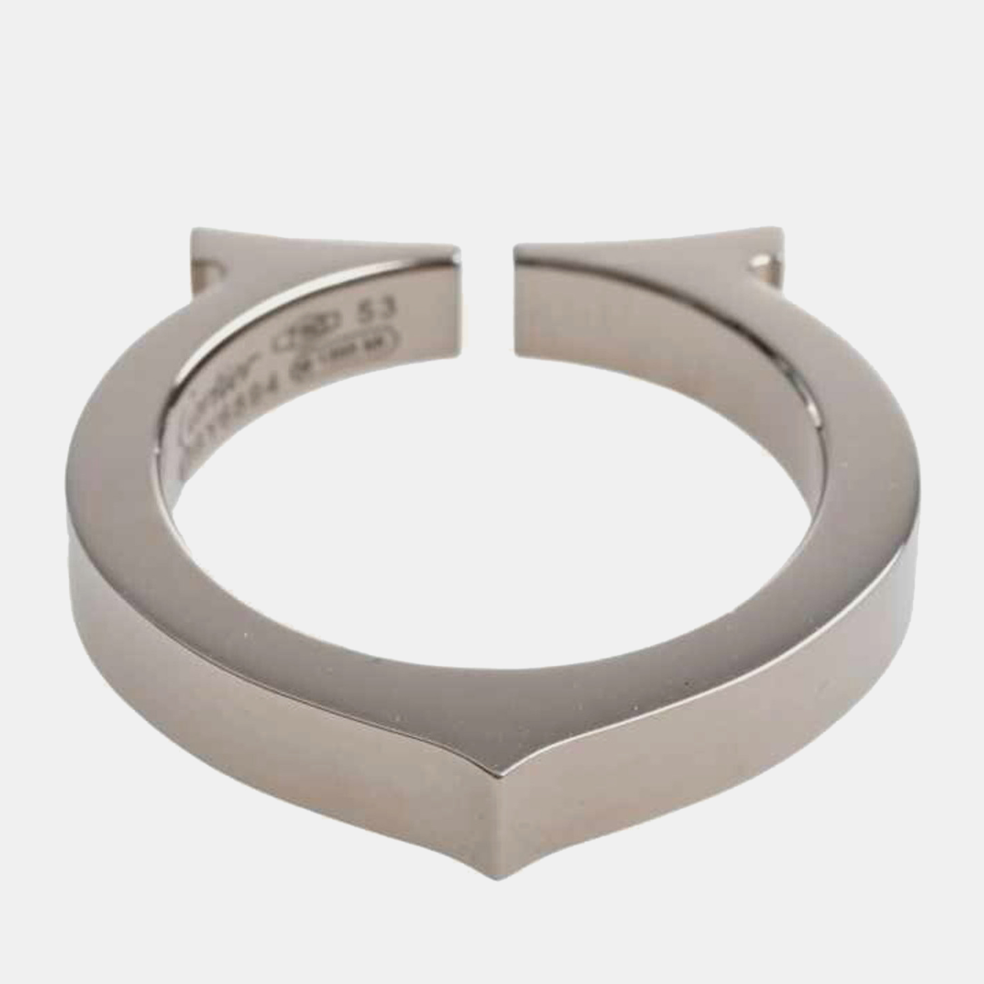 

Cartier C Flat 18K White Gold Ring EU 53