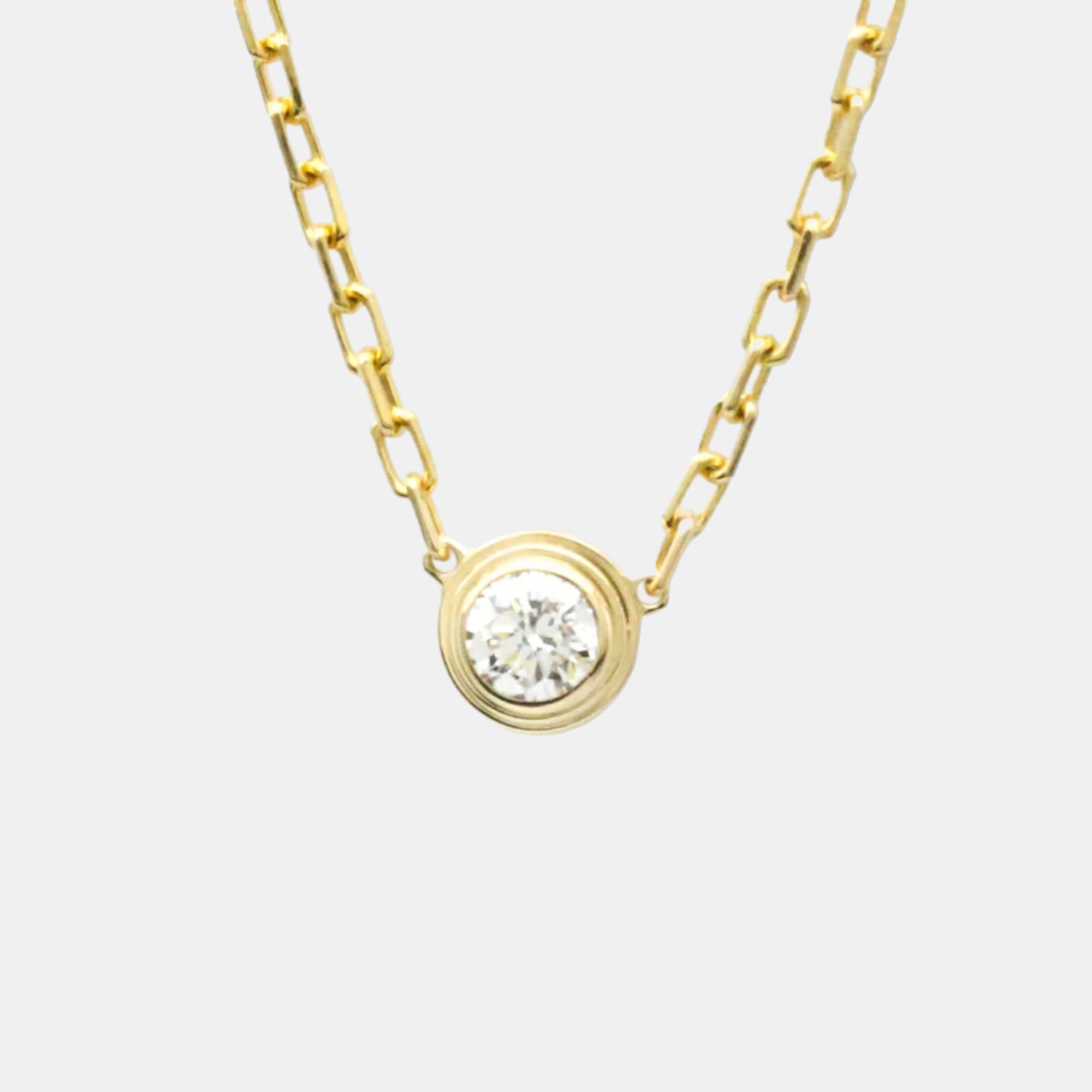 مملوكة مسبقًا Cartier D'amour Small 18K Yellow Gold Diamond Necklace