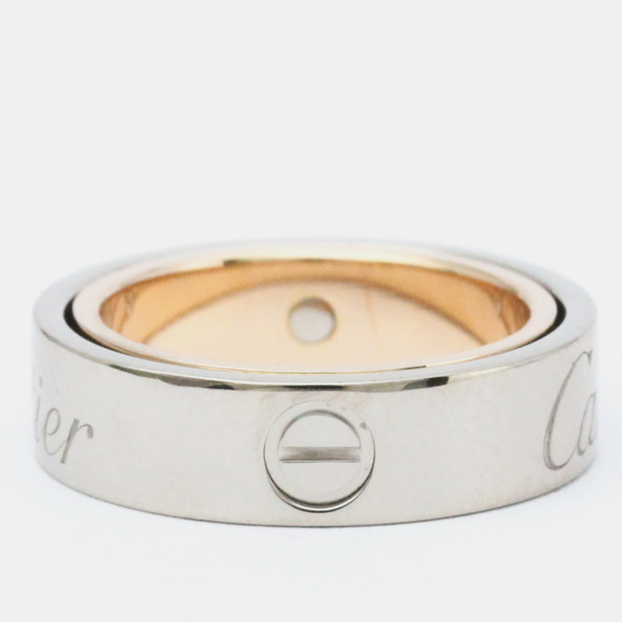 

Cartier Love Secret 18K Rose Gold and White Gold Ring EU 49