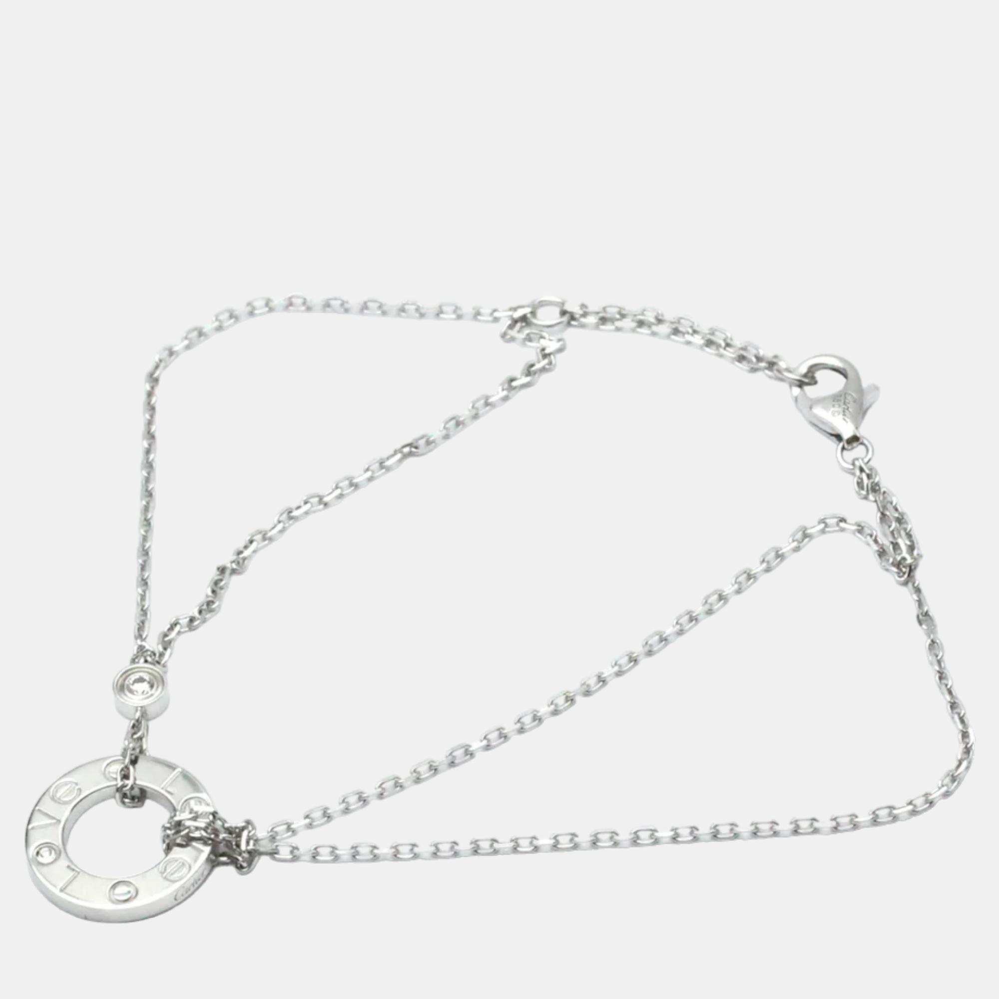 

Cartier Love 18K White Gold Diamond Bracelet 16