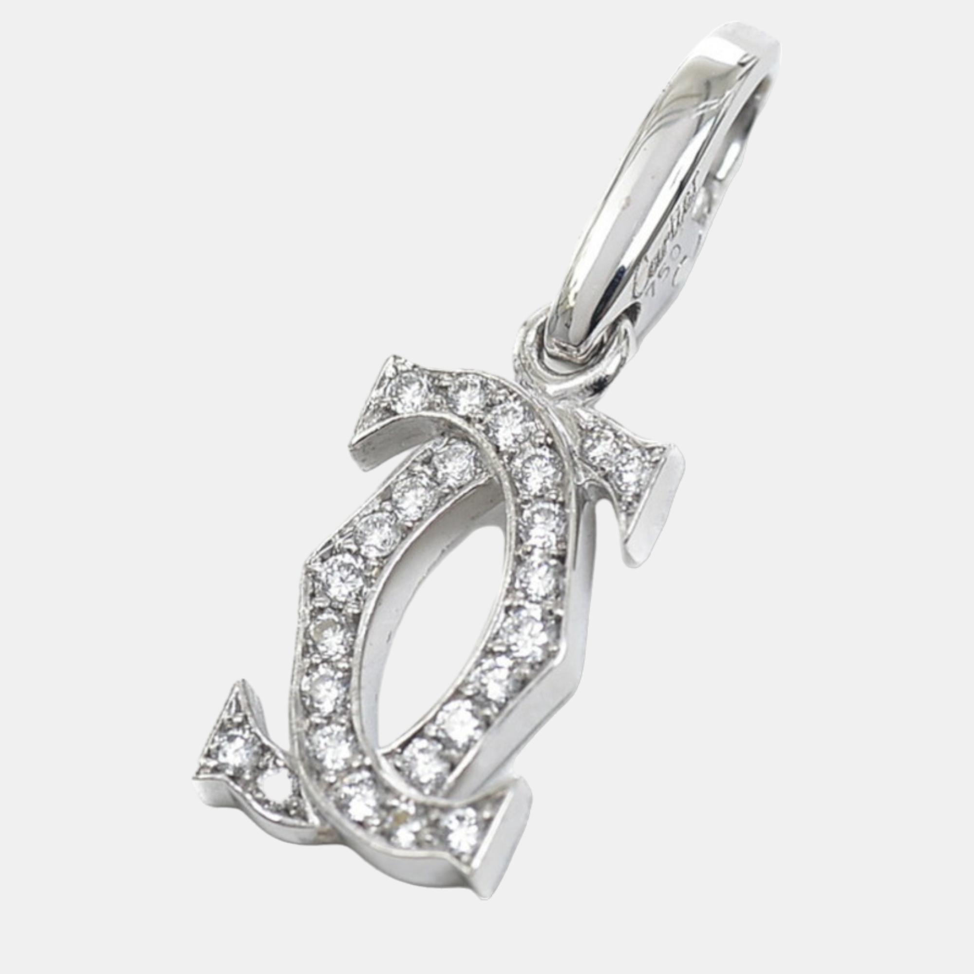 

Cartier Double C 18K White Gold Diamond Charms and Pendants