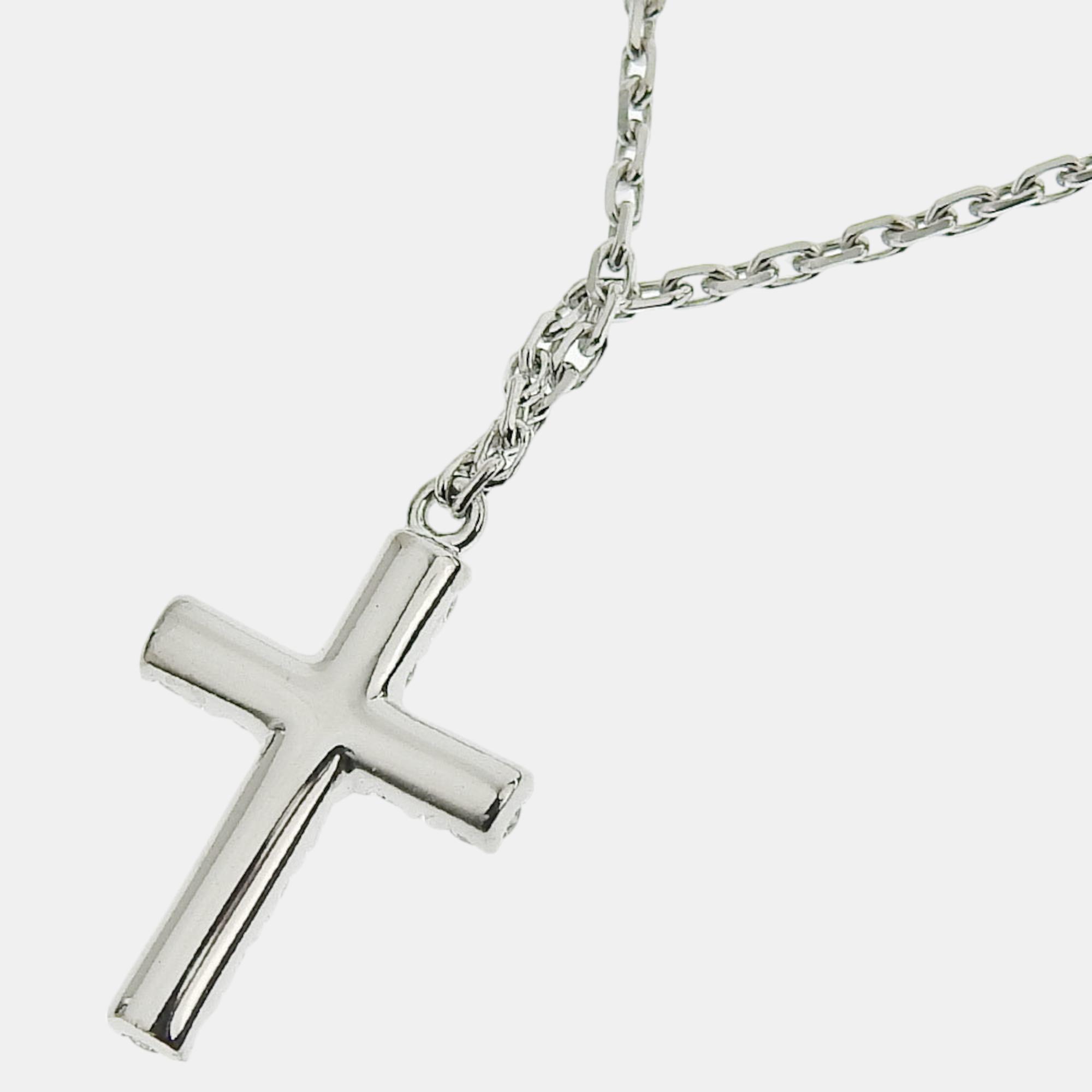 

Cartier Symbols Cross 18K White Gold Diamond Necklace