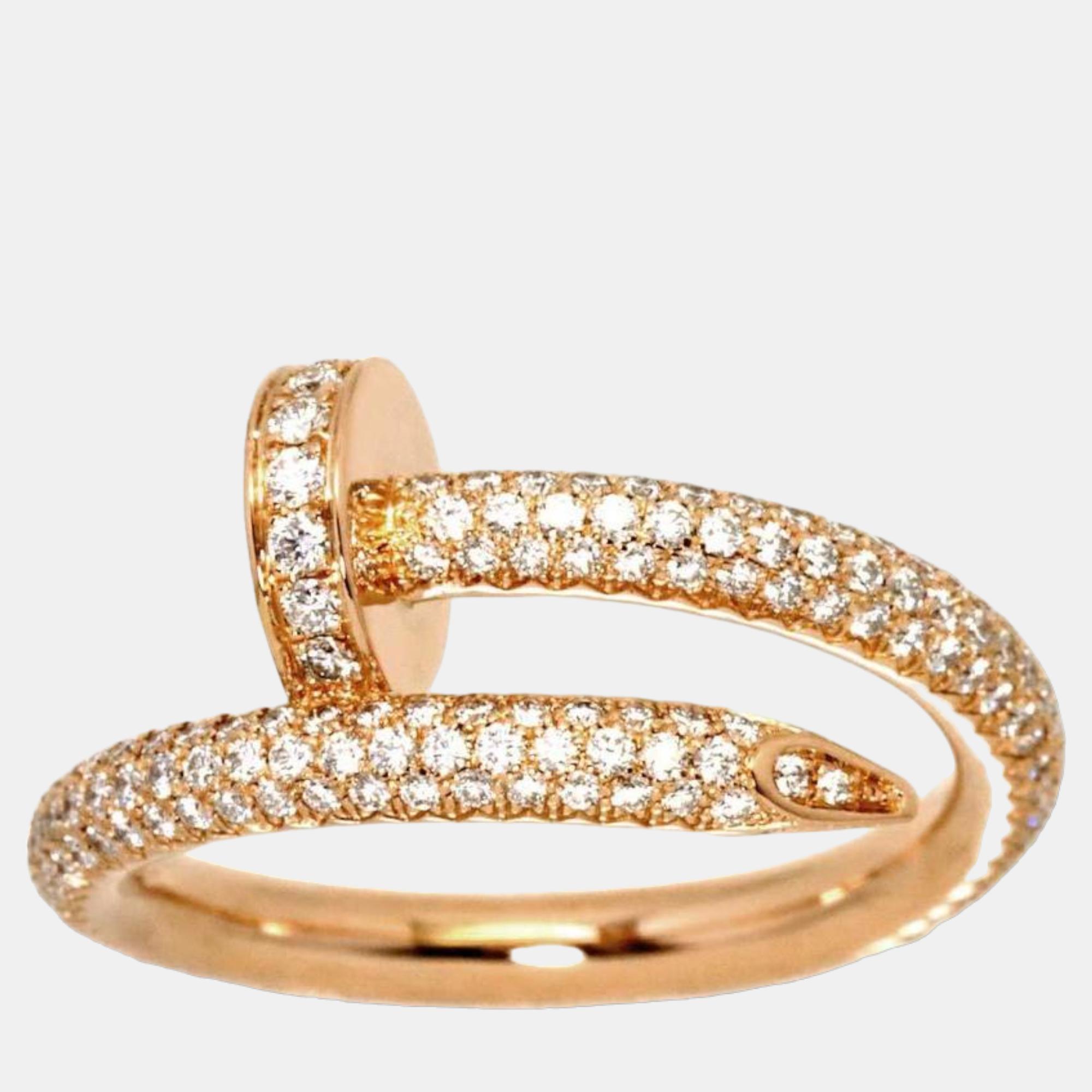 

Cartier Juste Un Clou 18K Rose Gold Diamond Ring EU 52