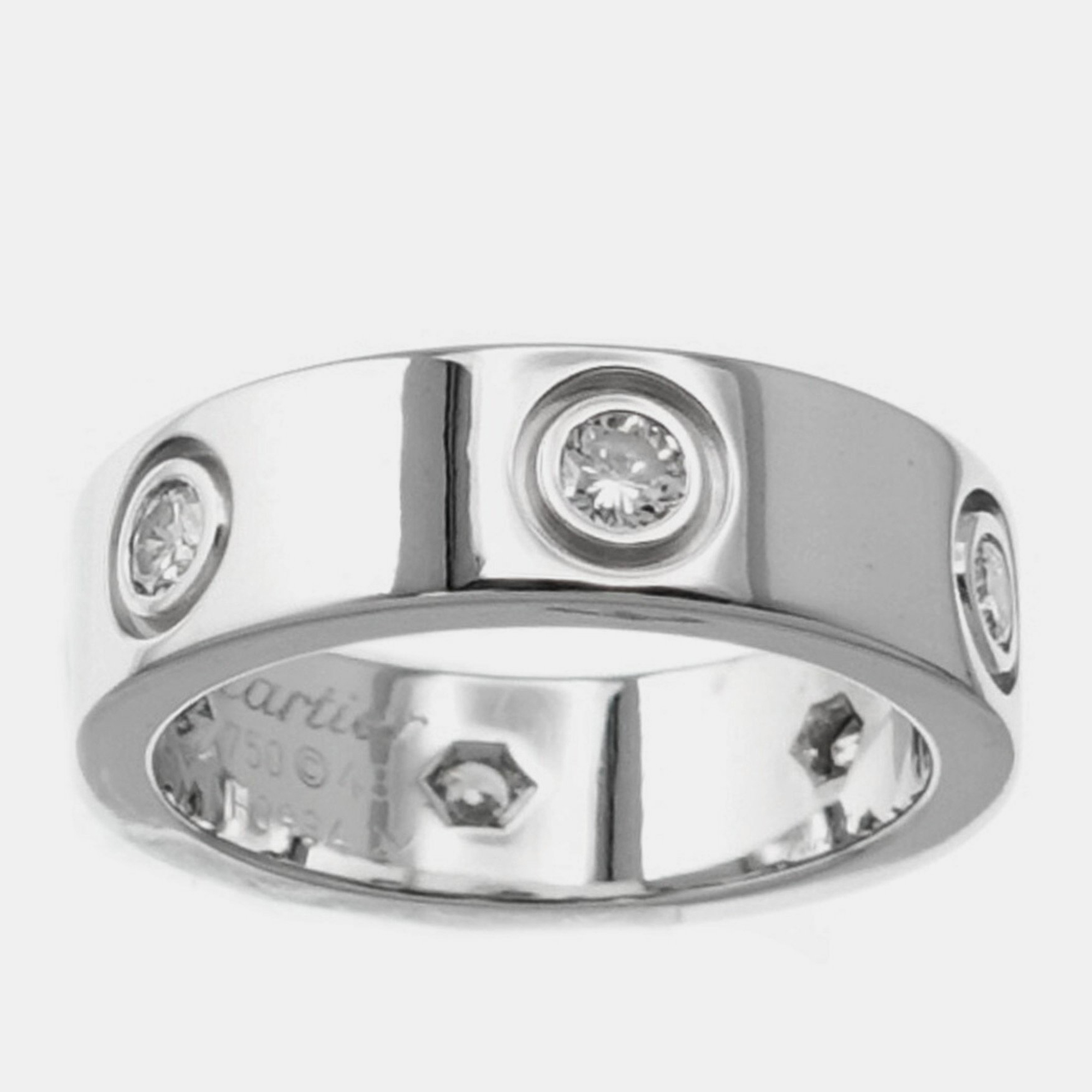 

Cartier Love 18K White Gold Diamond Ring EU 48