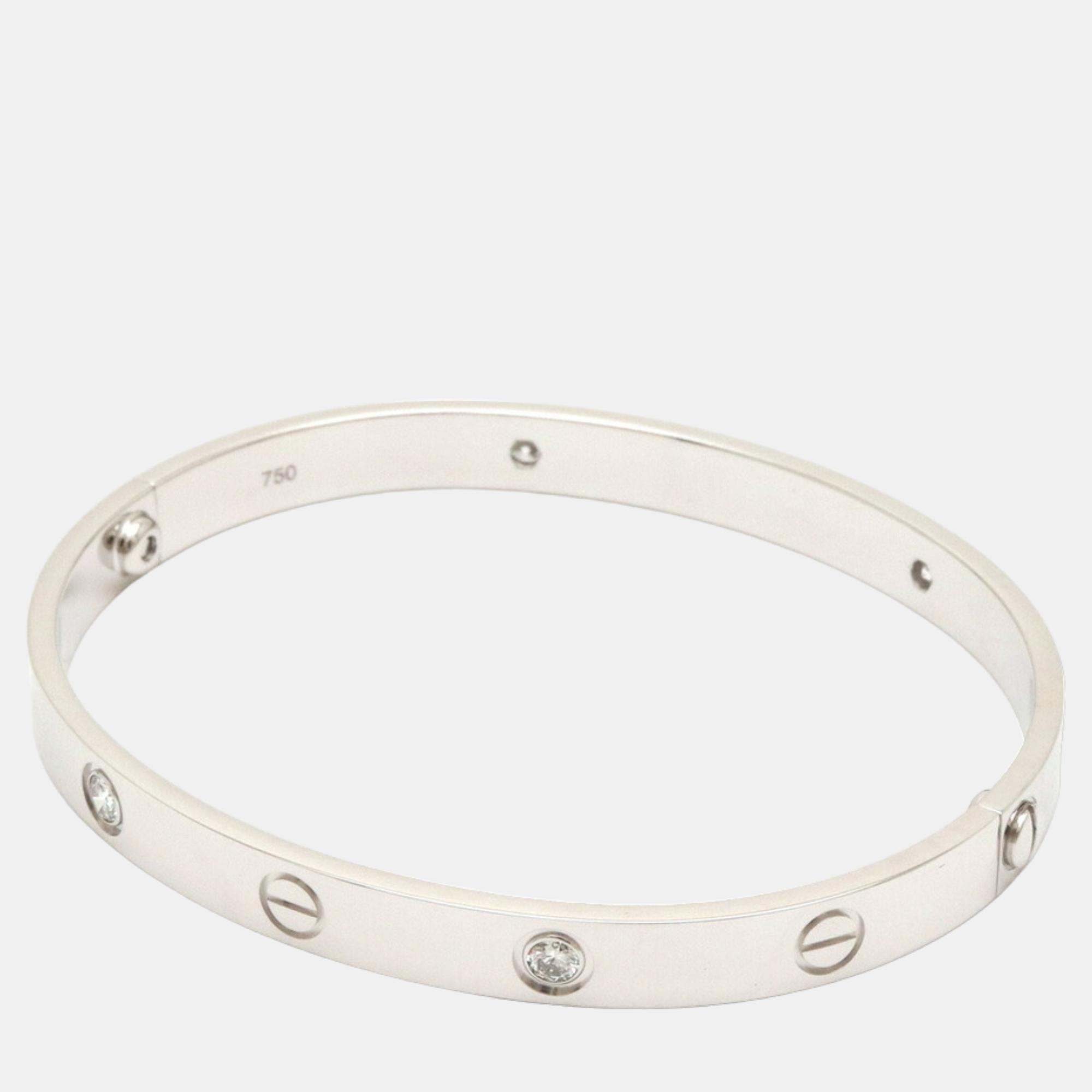 

Cartier Love 18K White Gold Diamond Bracelet 18