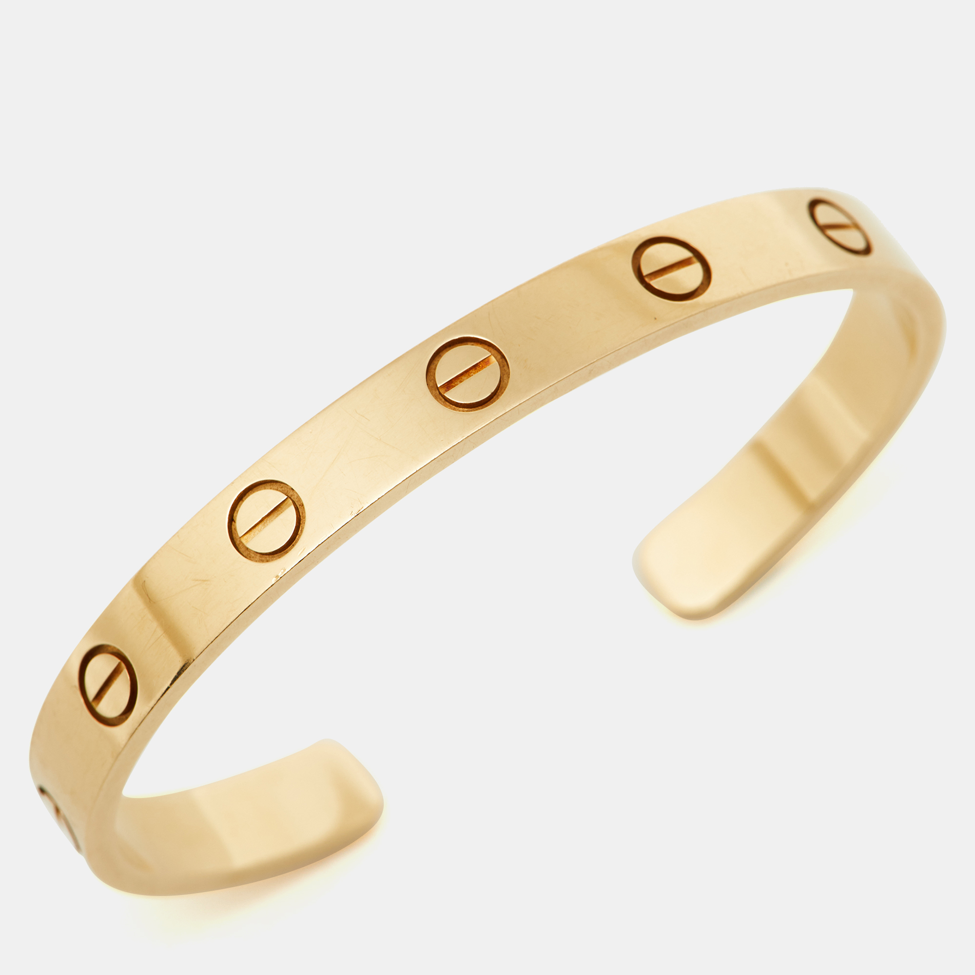 

Cartier Love 18k Yellow Gold Open Cuff Bracelet 16