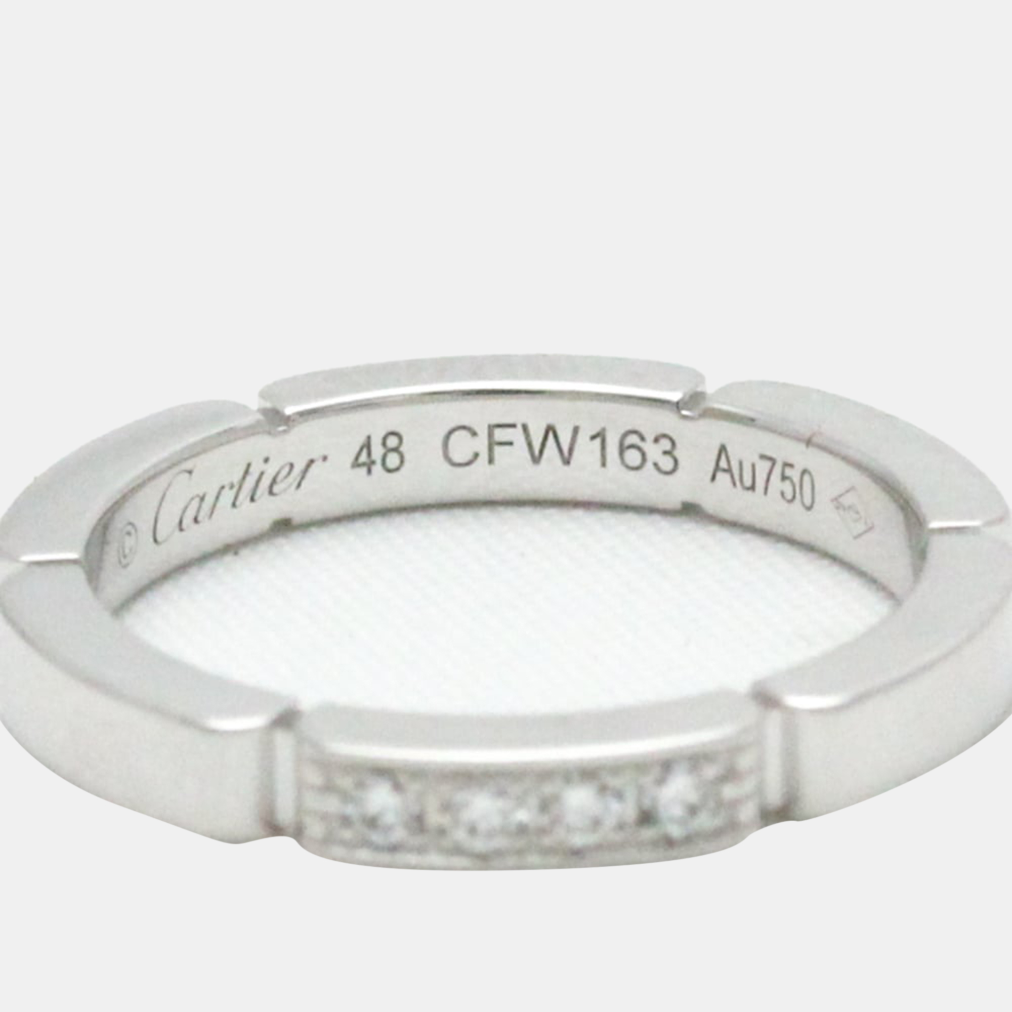 

Cartier Maillon Panthere 18K White Gold Diamond Ring EU 48