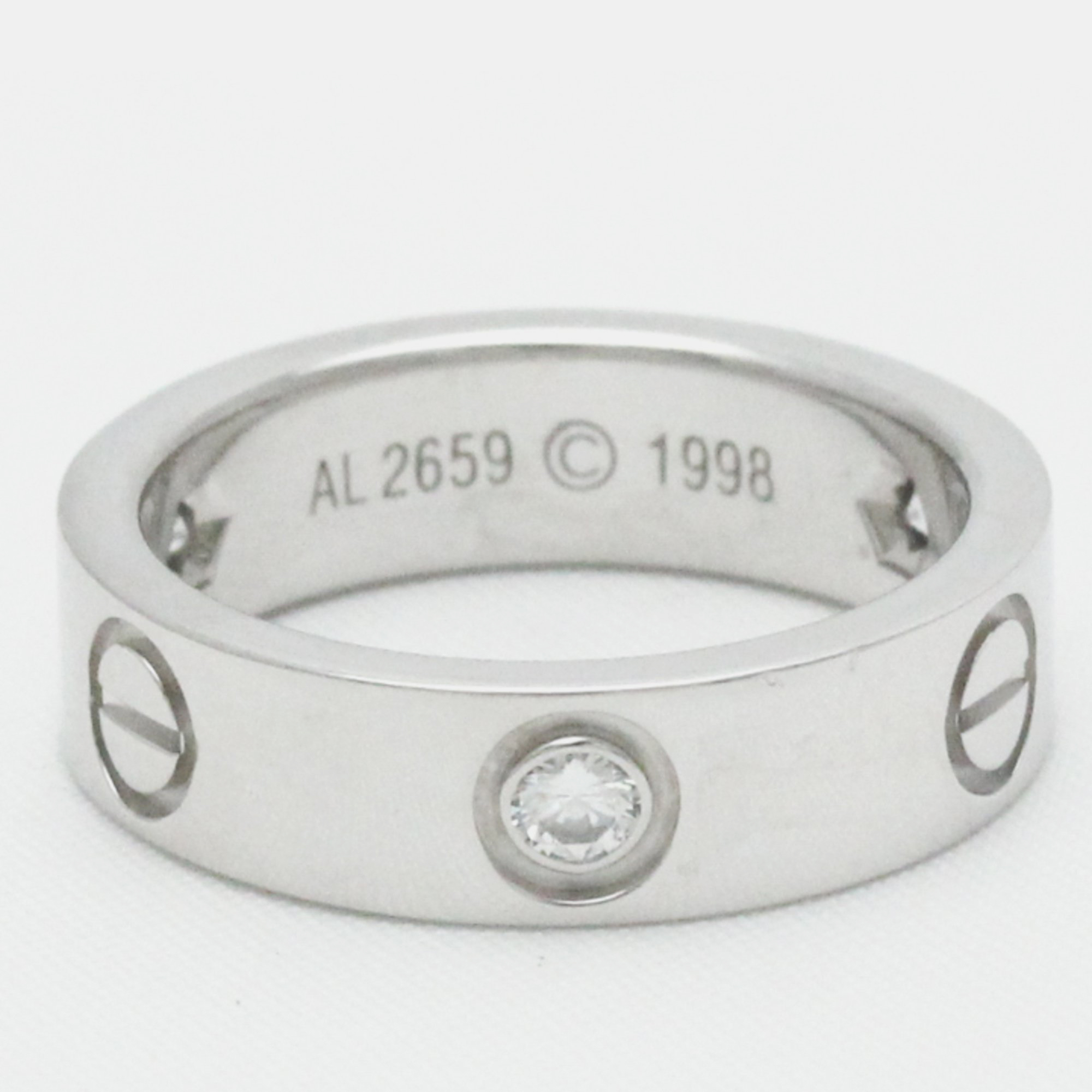 

Cartier Love Vintage 18K White Gold Diamond Ring EU 53