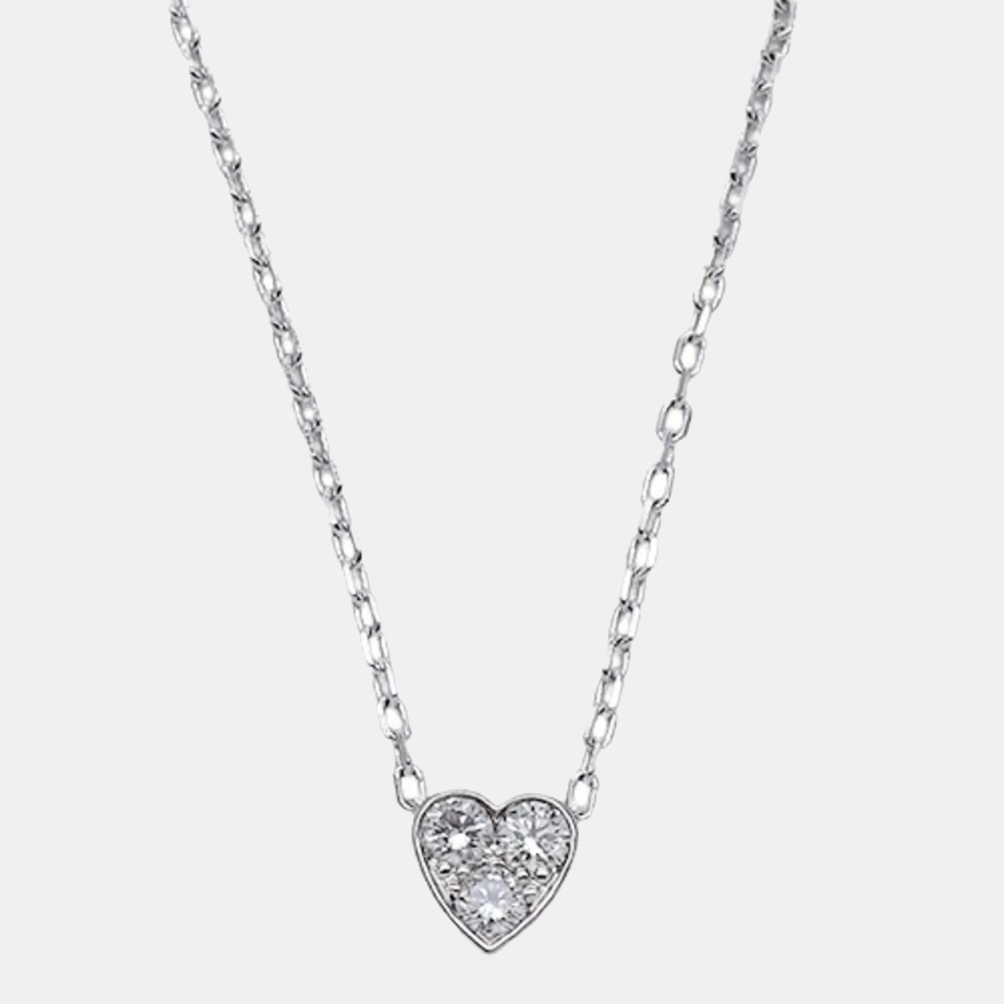 

Cartier Etincelle de Cartier Heart 18K White Gold Diamond Necklace
