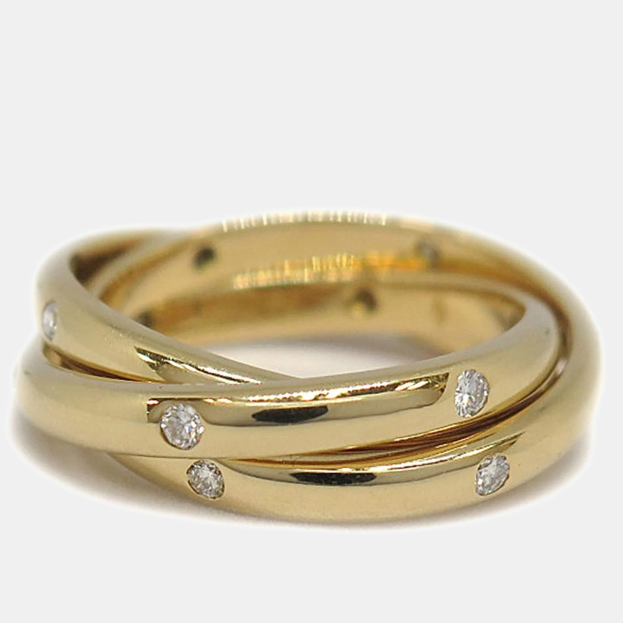 

Cartier Trinity Vintage 18K Yellow Gold Diamond Ring EU 51