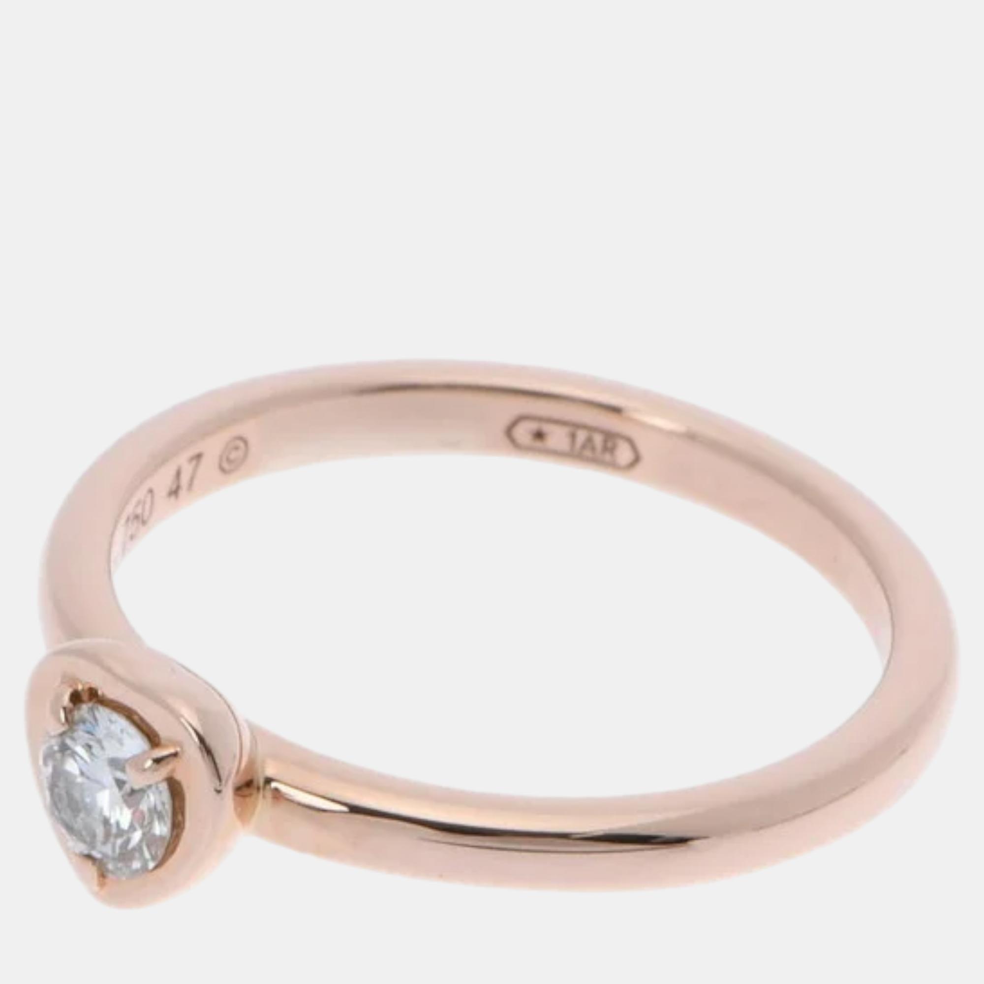 

Cartier Diamants Légers Heart 18K Rose Gold Diamond Ring EU 47