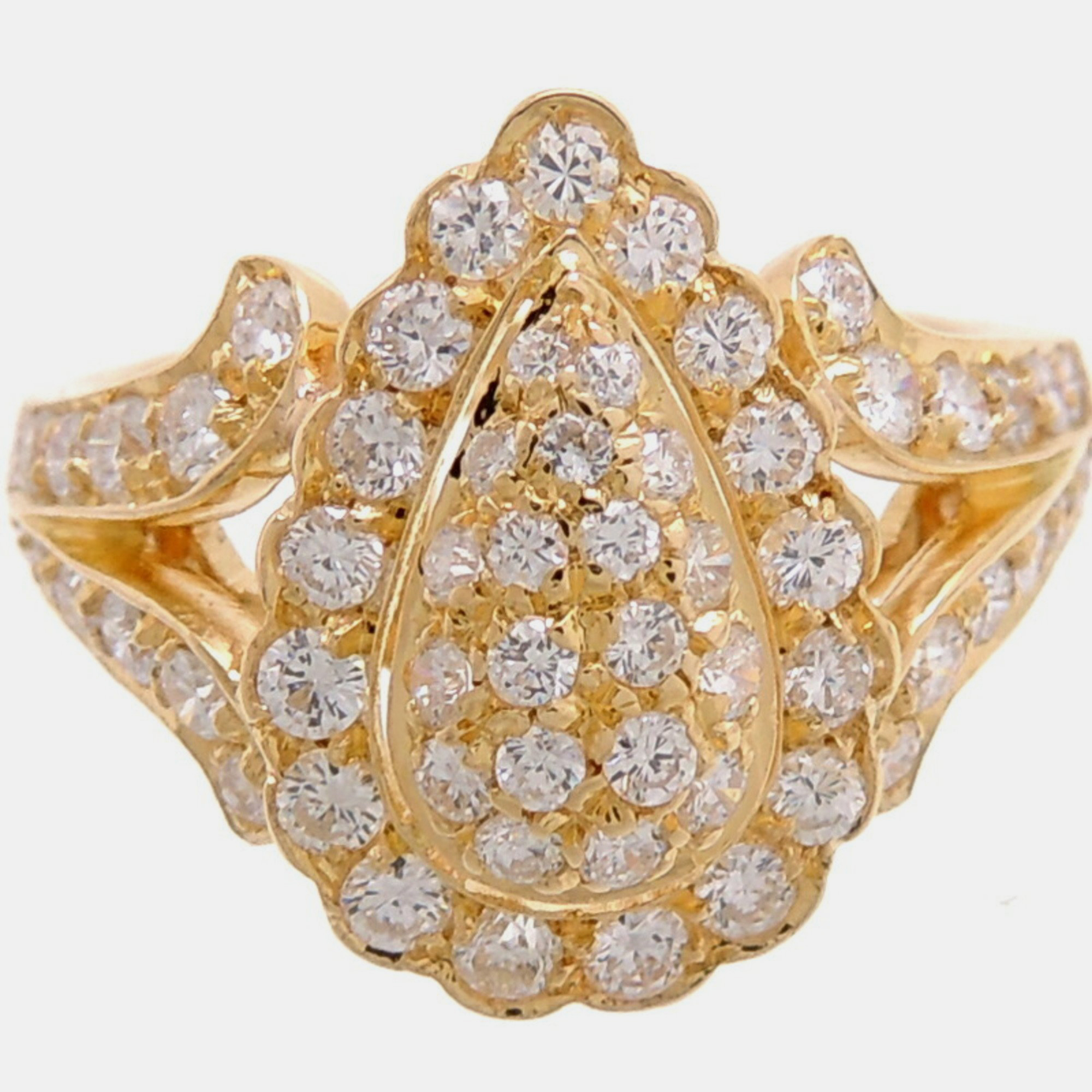 

Cartier Poire 18K Yellow Gold Diamond Ring EU 53