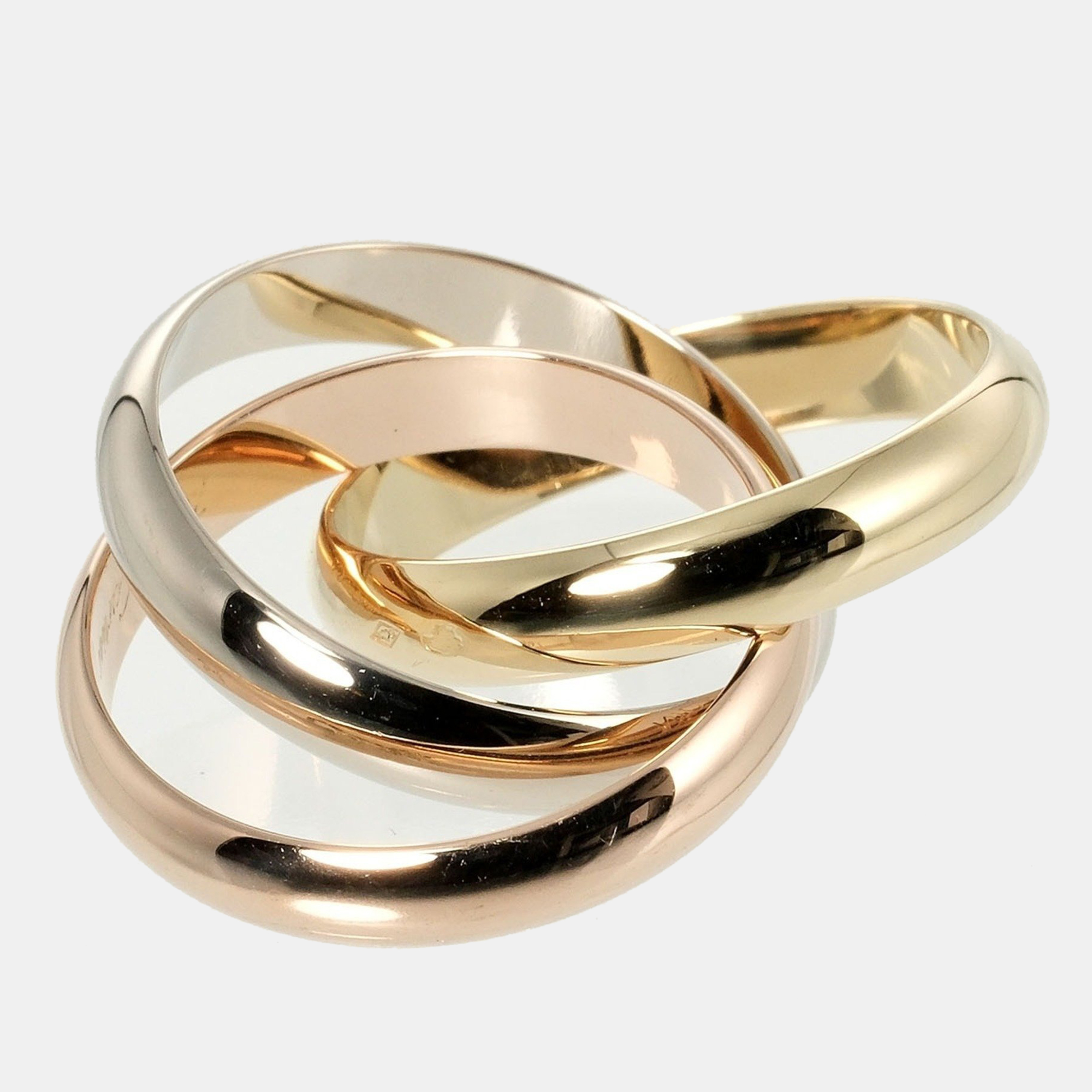 

Cartier Trinity Vintage 18K Yellow Rose and White Gold Ring EU 54