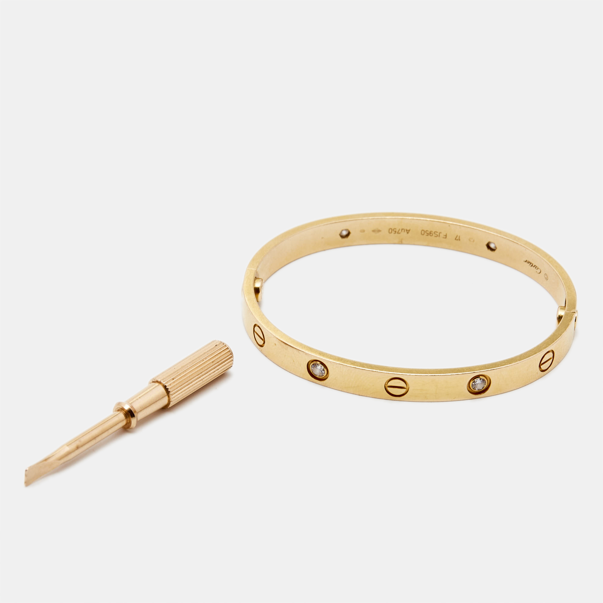 

Cartier Love 4 Diamond 18k Rose Gold Bracelet 17